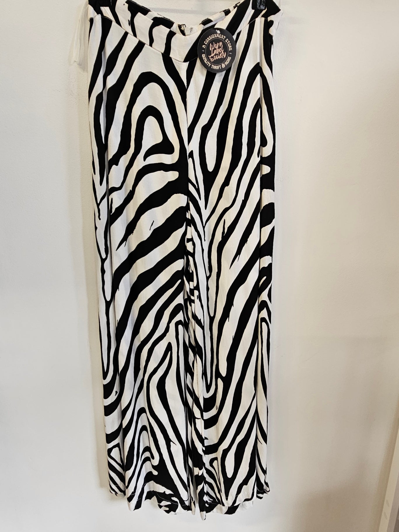 BAMBOO BLONDE WIDE LEG ZEBRA PRINT PANTS SIZE 10