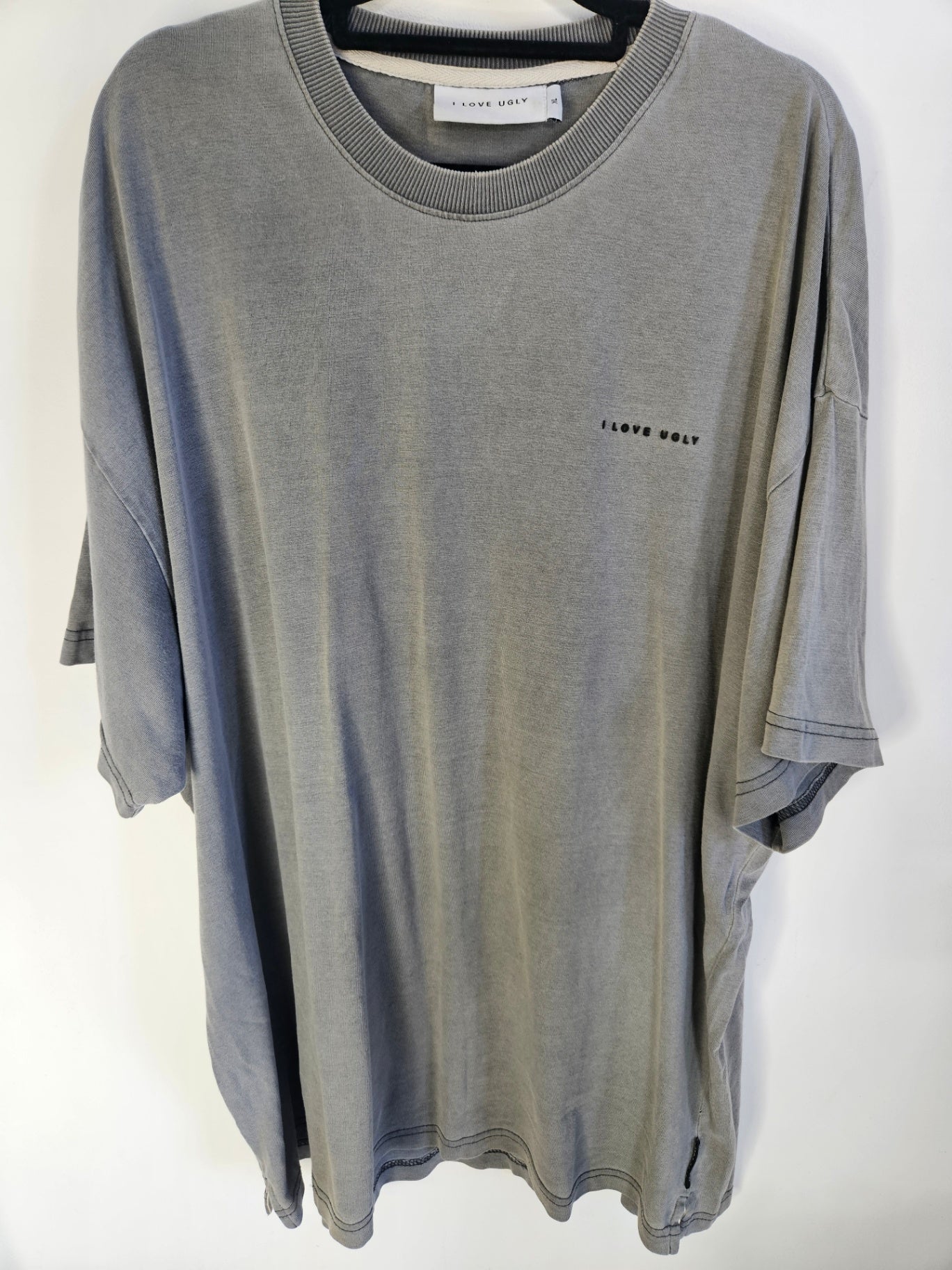 I LOVE UGLY COTTON T SHIRT GREY SIZE XL