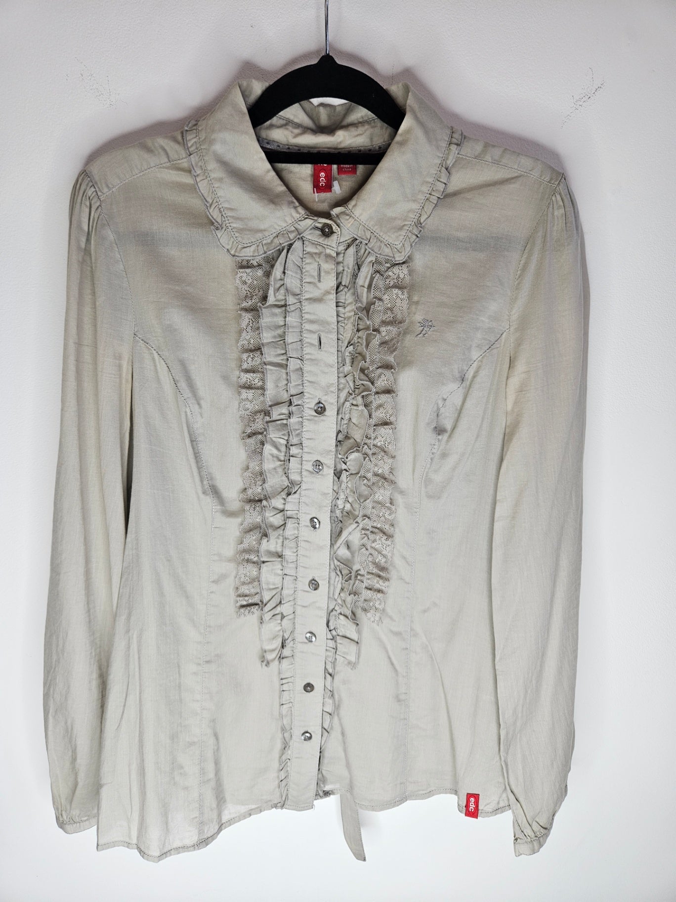 EDC COTTON SHIRT Beige SIZE XS