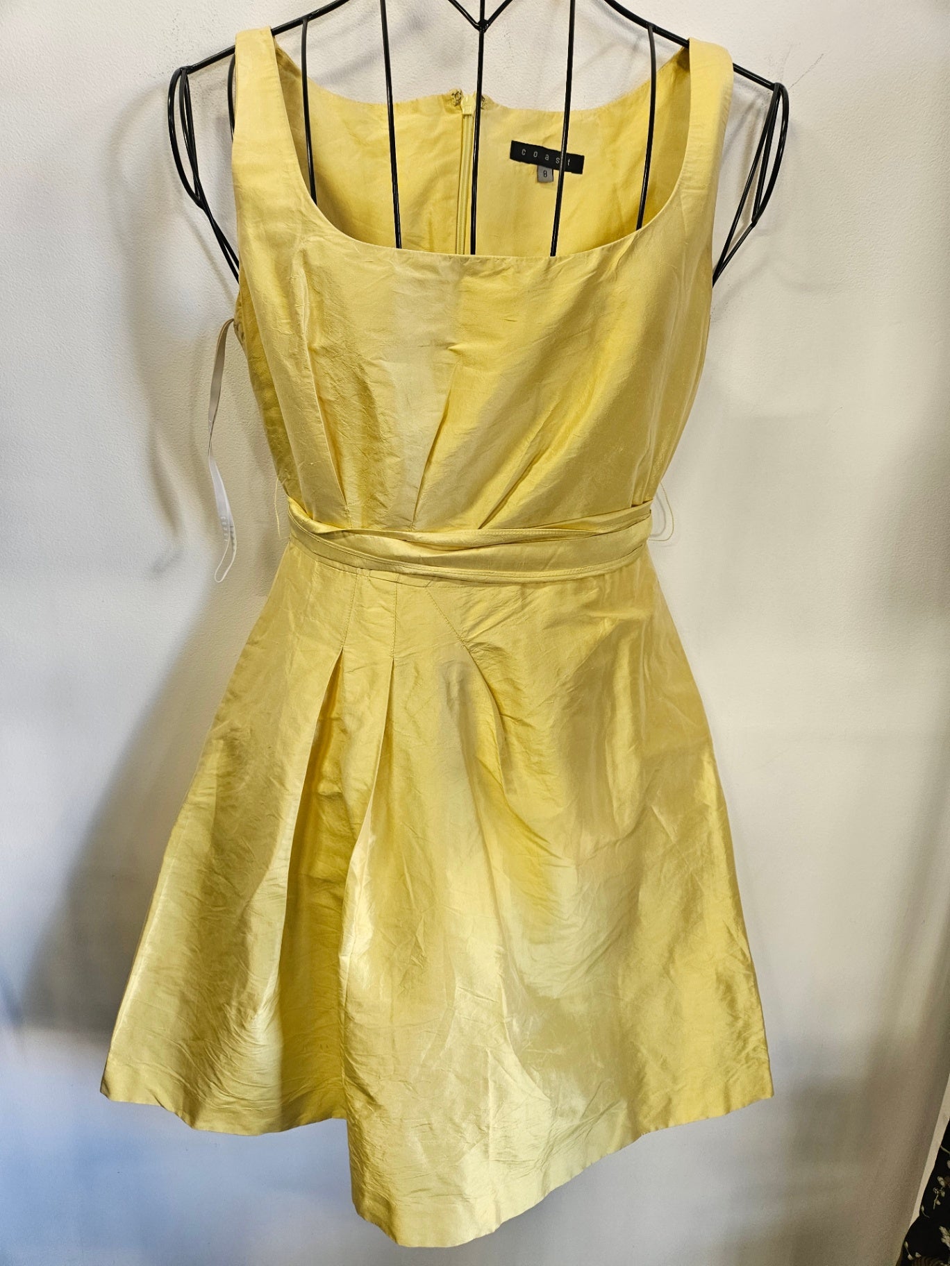 COAST FORMAL MINI DRESS YELLOW SIZE 8