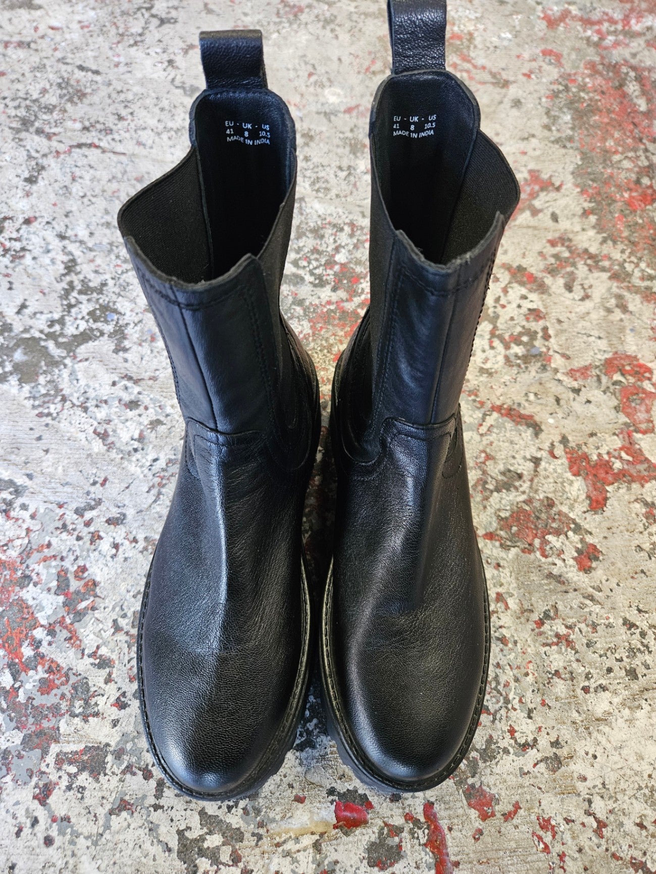 ASRA LEATHER BOOTS BLACK SIZE 41