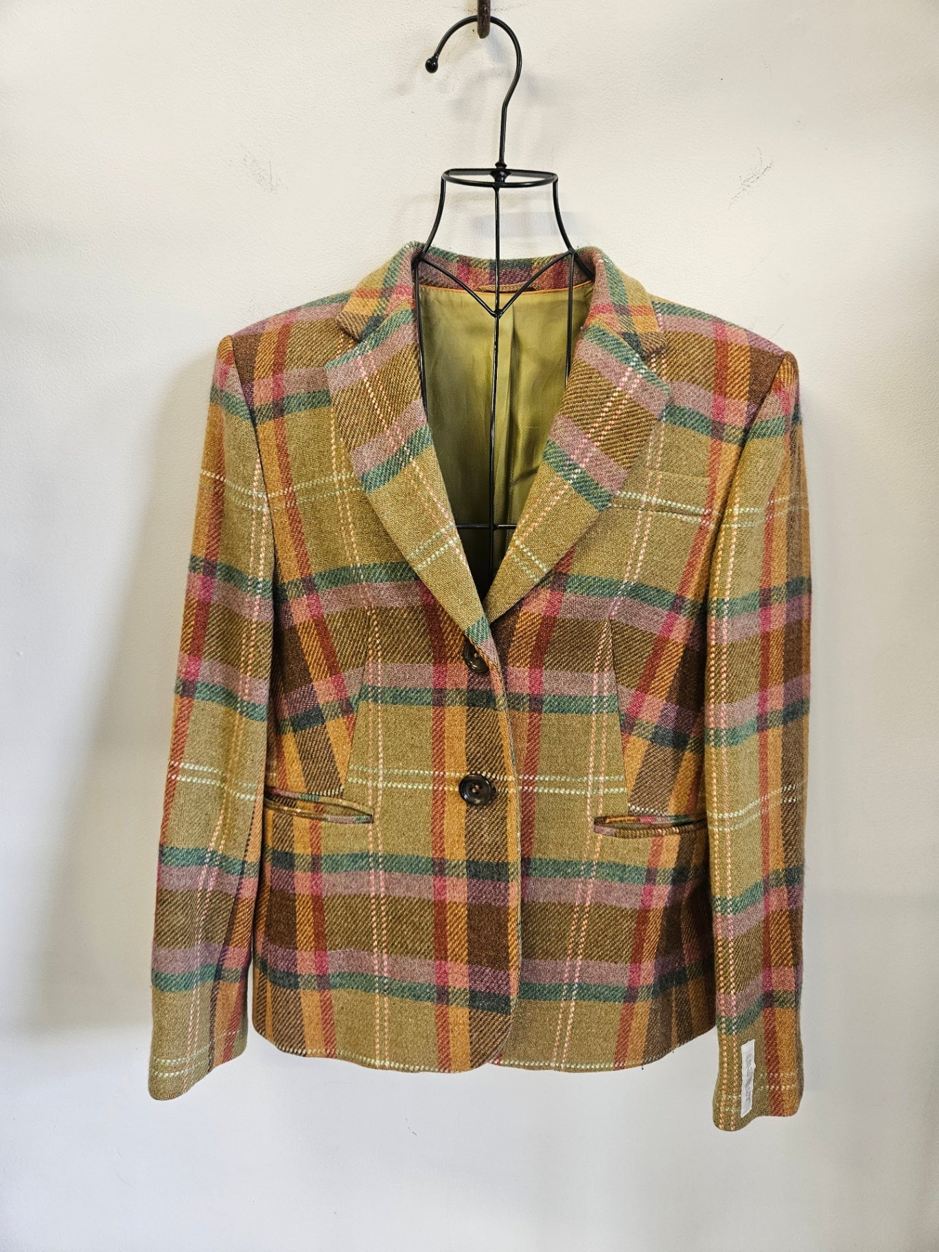 LILY WHYT WOOL BLAZER MULTI PLAID SIZE 12