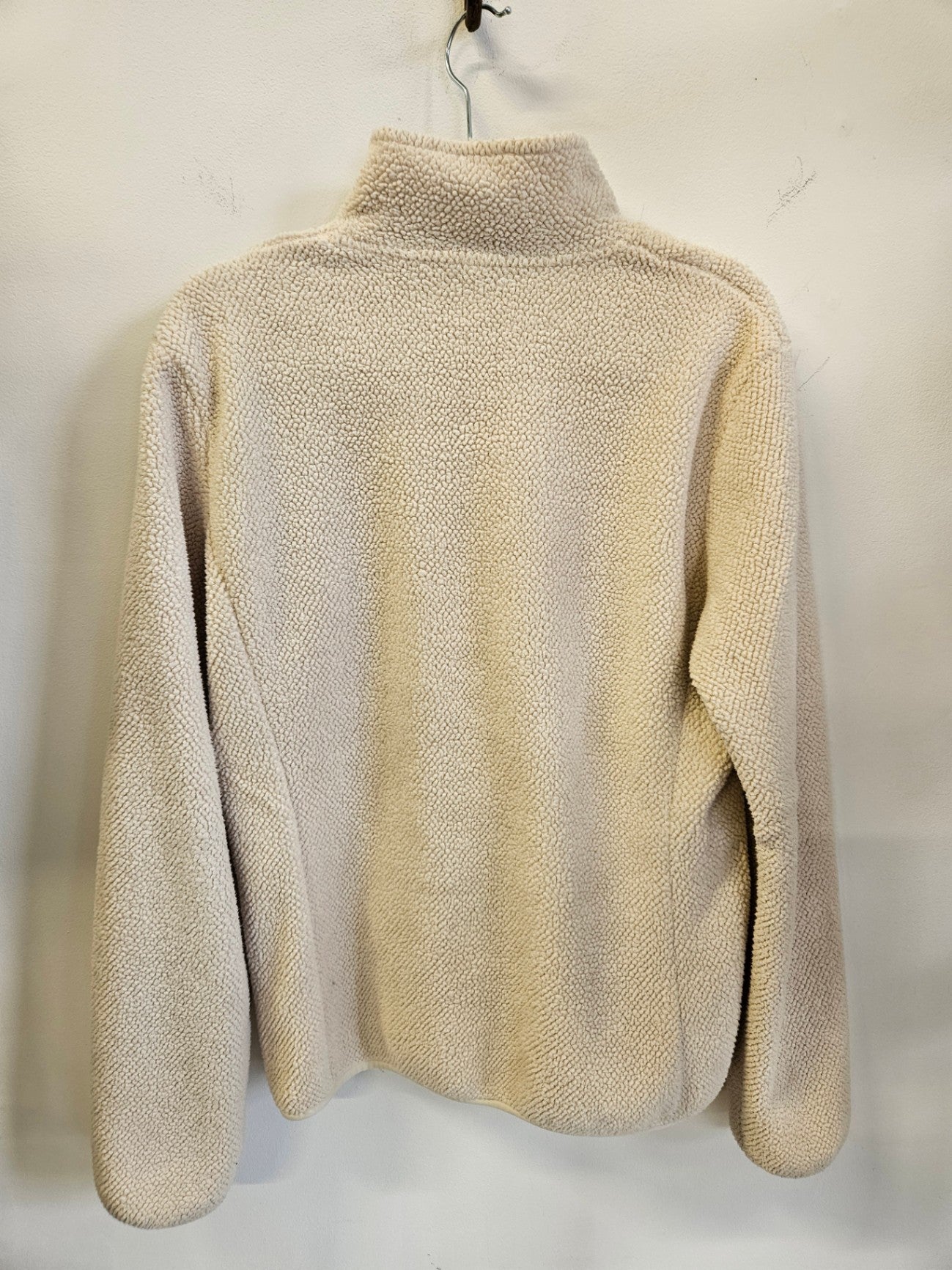 UNIQLO SHERPA ZIP UP SWEATER JACKET CREAM SIZE M