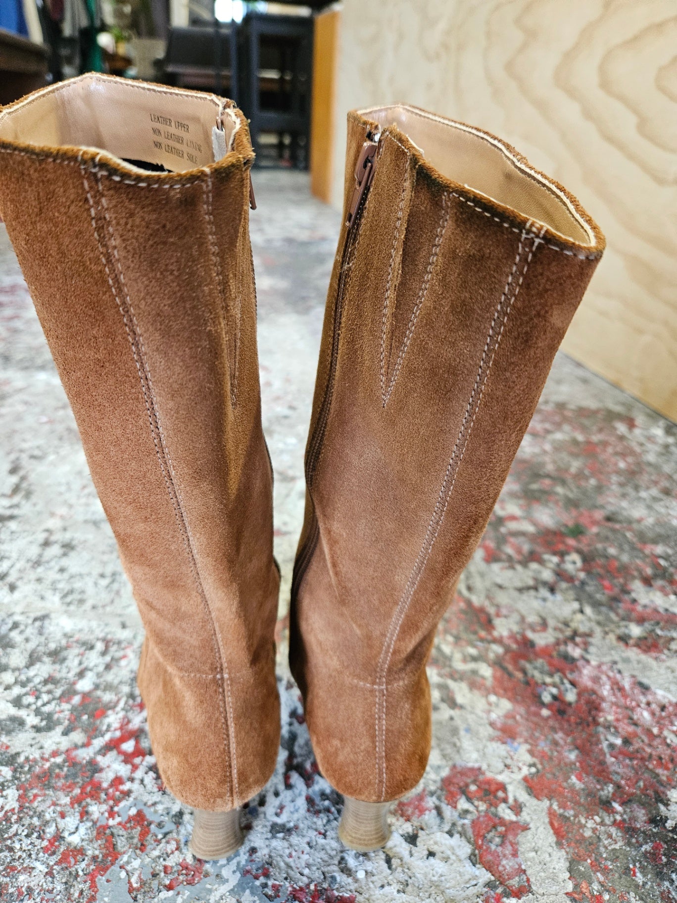 CANDY SUEDE MID CALF BOOTS BROWN SIZE 6