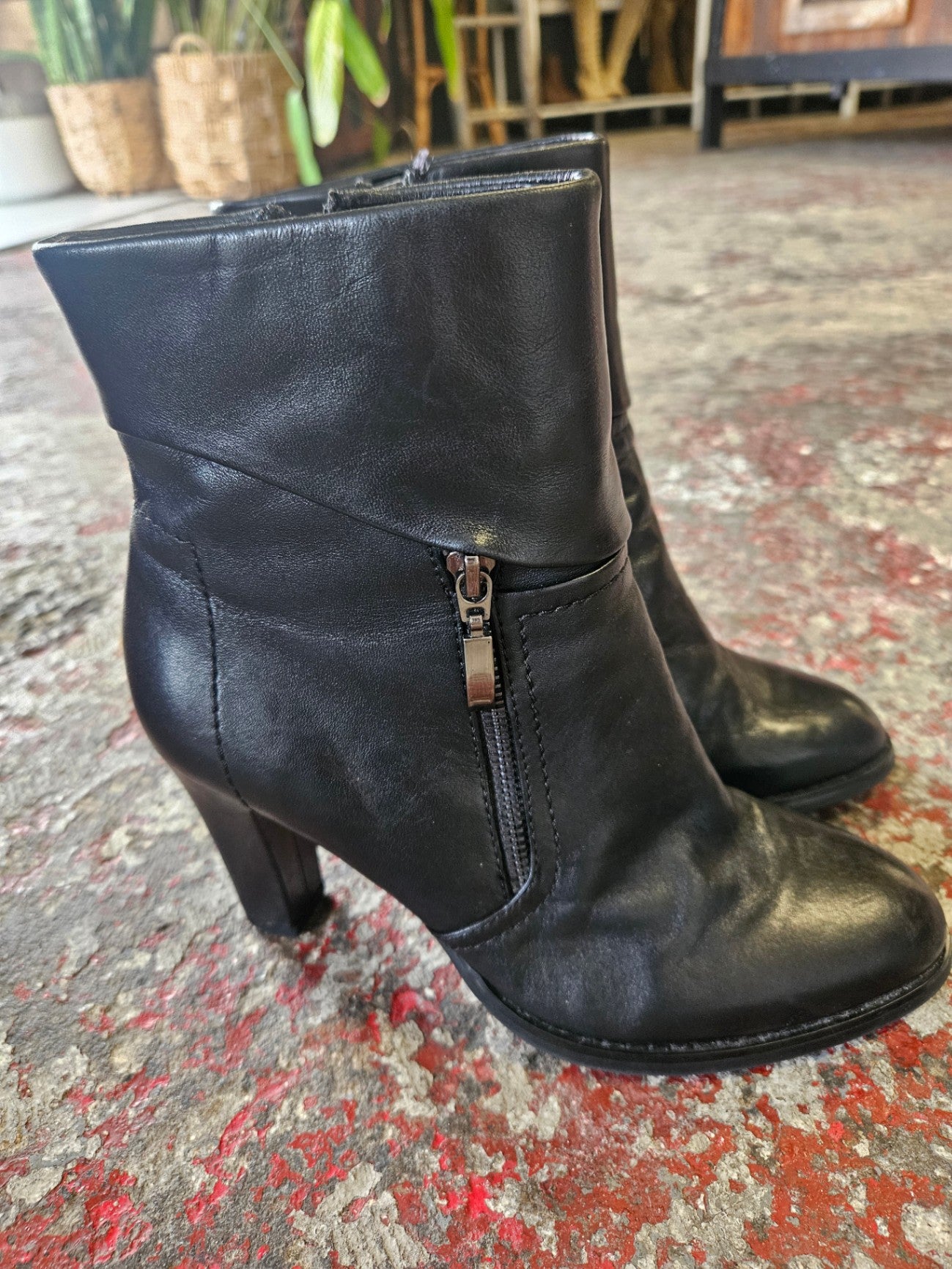 VALERIA GROSSI LEATHER BOOTS BLACK SIZE 39