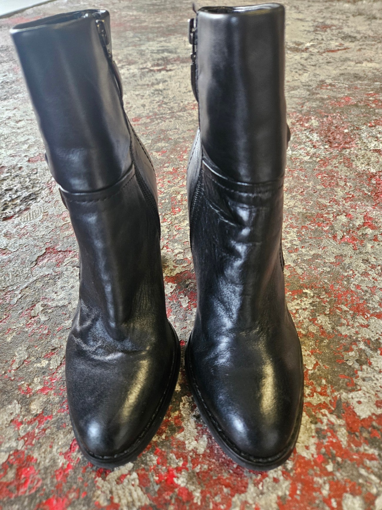 VALERIA GROSSI LEATHER BOOTS BLACK SIZE 39