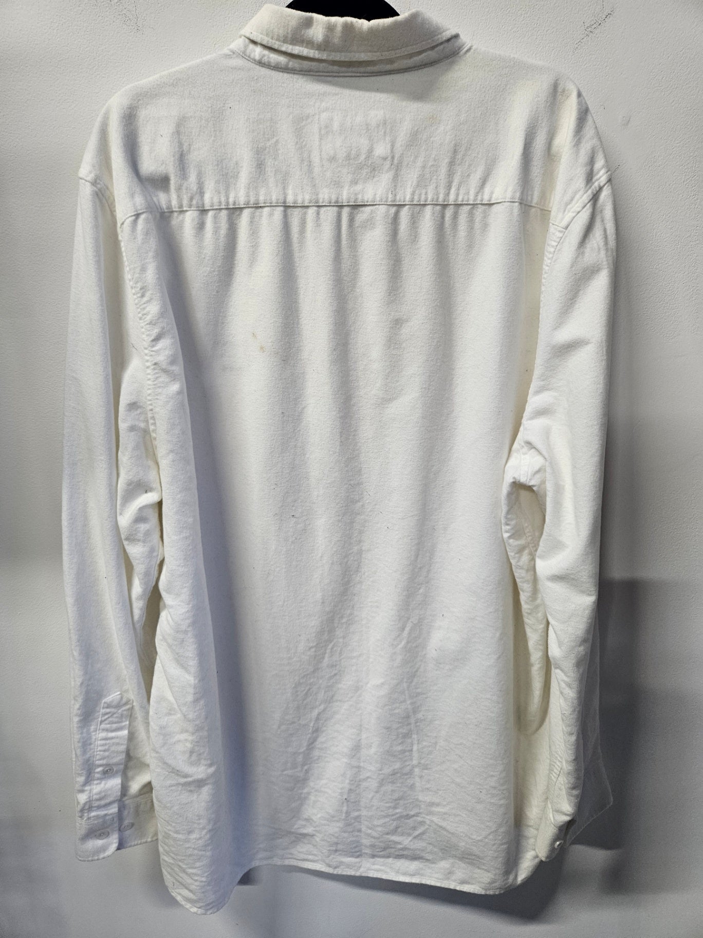 BARNEY COOLS BRUSHED COTTON LONG SLEEVE SHIRT WHITE SIZE L