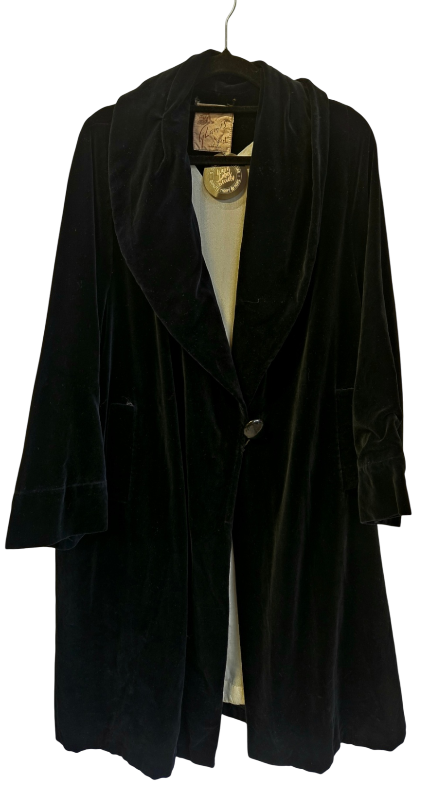 GLAMIS VELVET VINTAGE COAT BLACK SIZE XL