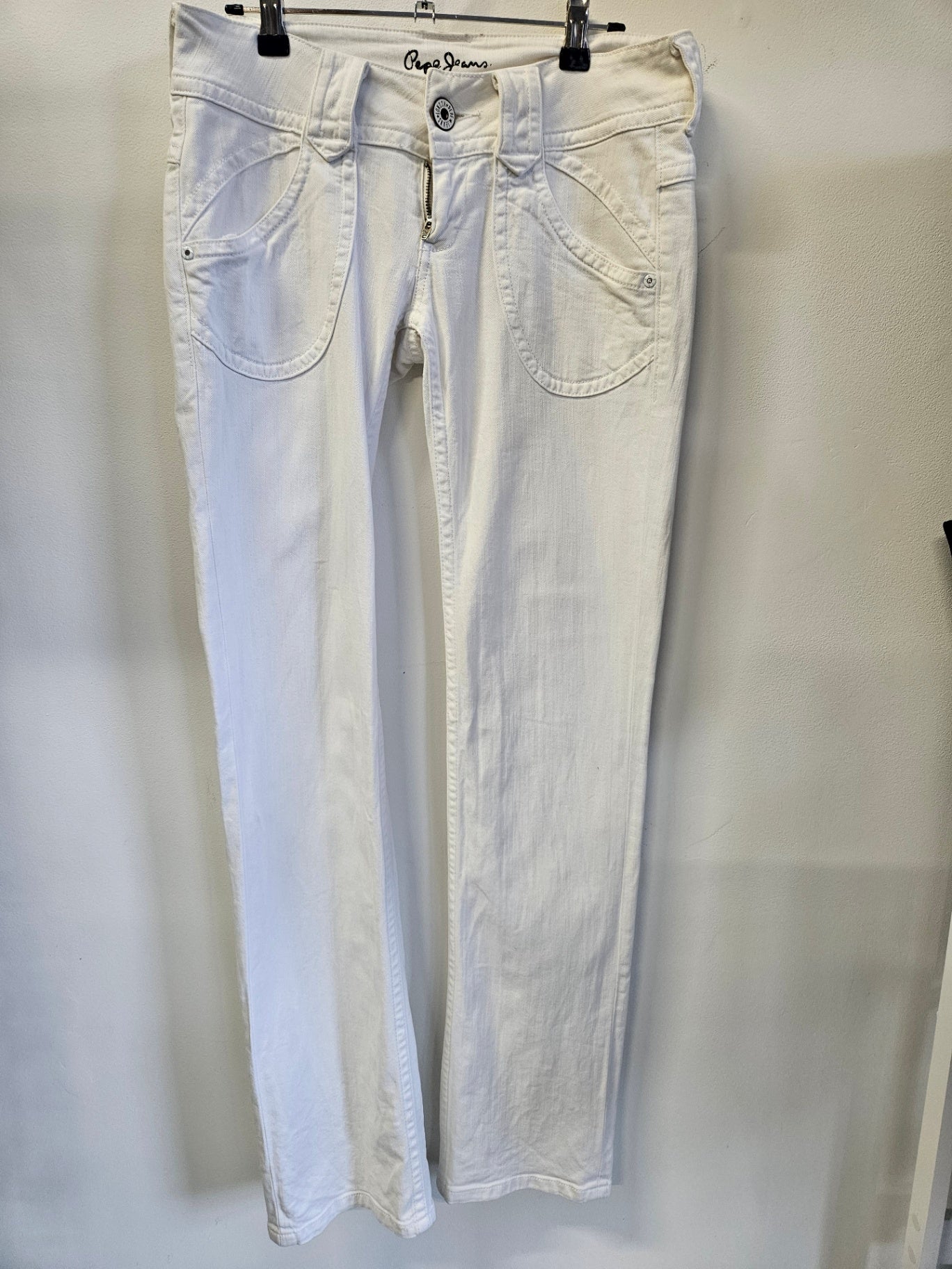 PEPE JEANS DENIM STRAIGHT JEANS WHITE SIZE 28/34