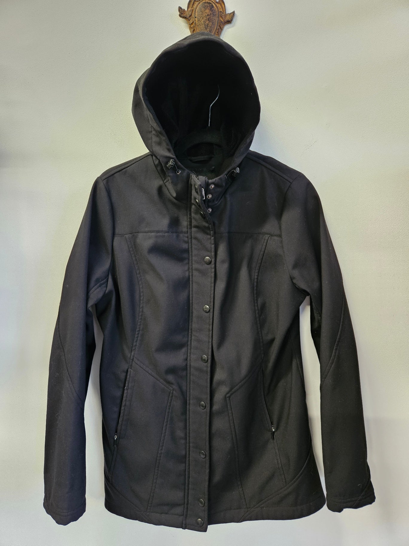 JUST JEANS FLEECE LINED WEATHERPROOF JACKET BLACK SIZE 14