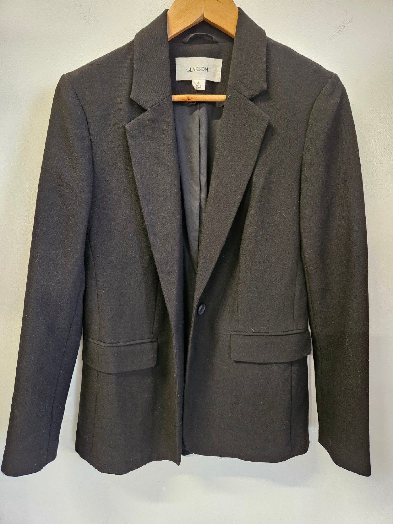 GLASSONS BLAZER BLACK SIZE 6