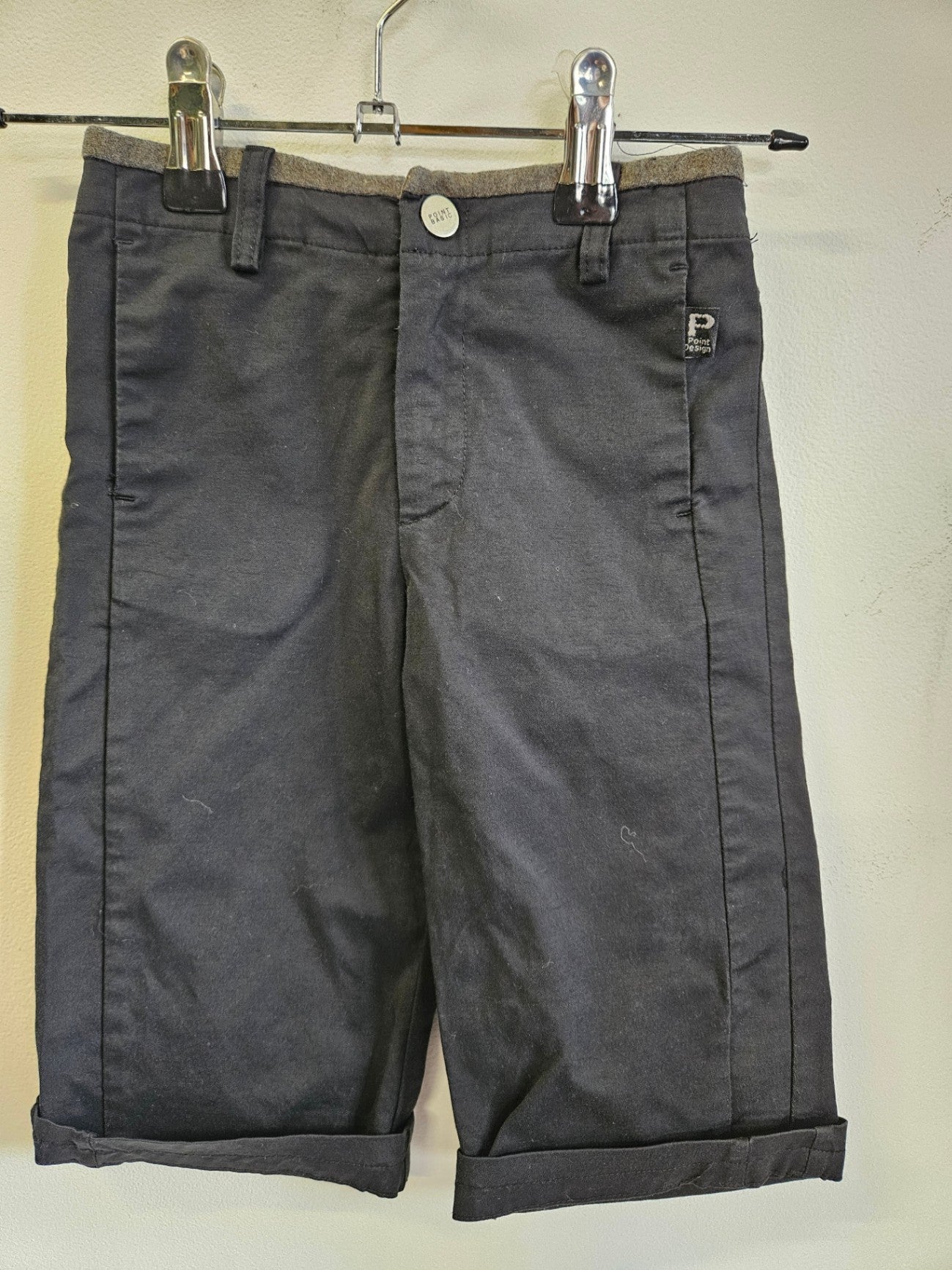 POINT COTTON PANTS BLACK SIZE 3