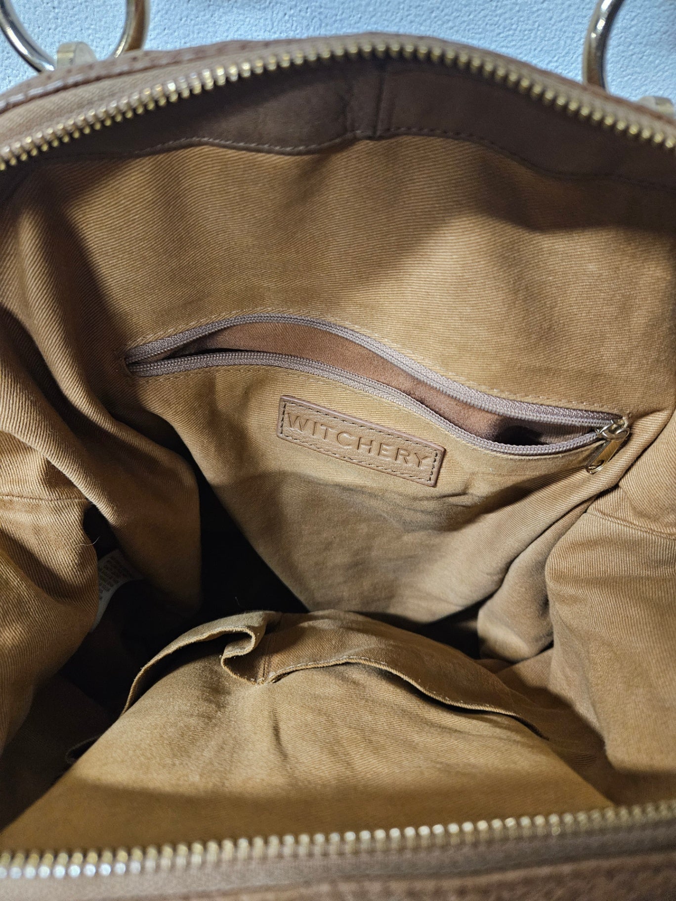 WITCHERY LEATHER BAG BROWN