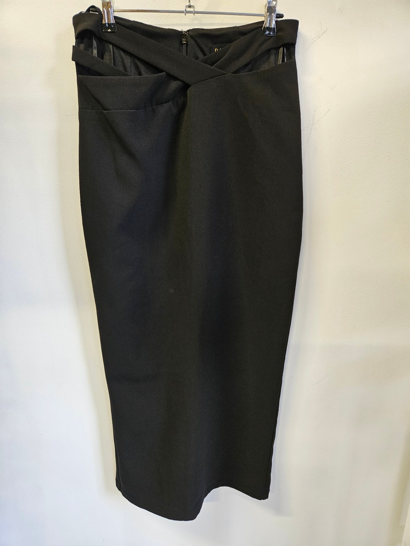 BARIANO LINED MIDI SKIRT BLACK SIZE 12