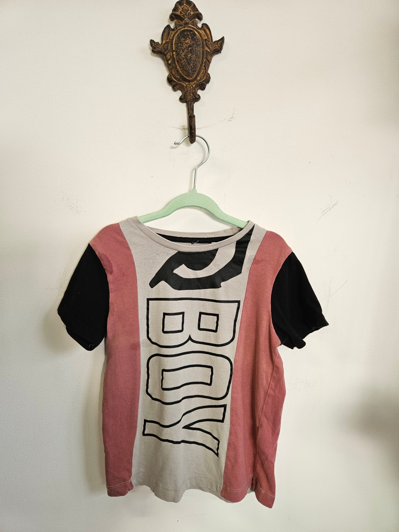 BAD BOY COTTON TEE GREY BLACK PINK SIZE 4