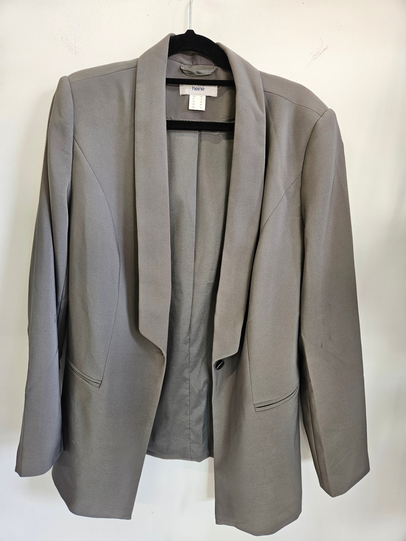HEINE POLY ELASTANE JACKET GREY SIZE 14