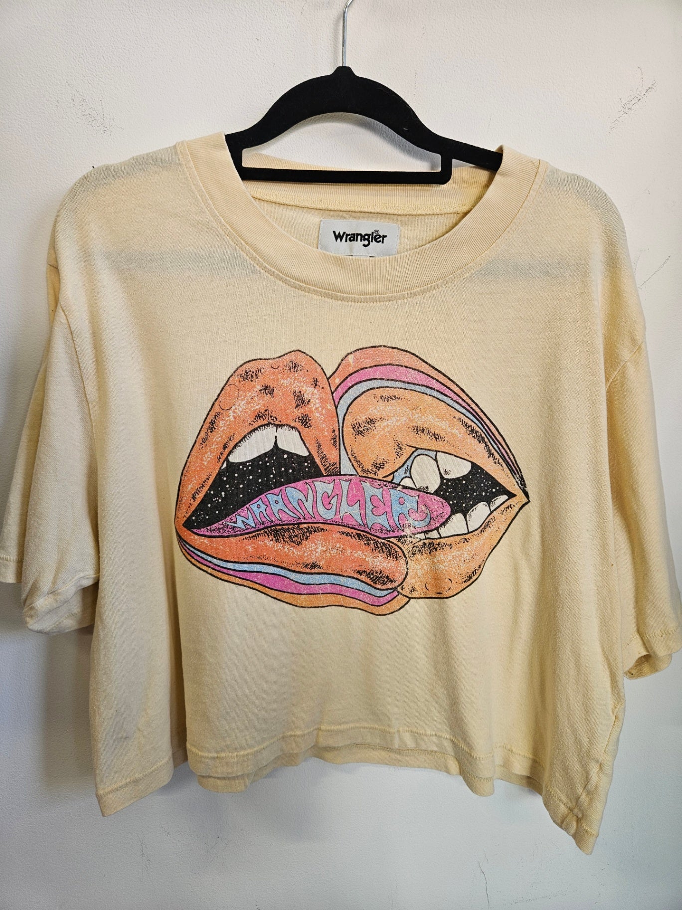 WRANGLER COTTON CROP T SHIRT YELLOW SIZE 12
