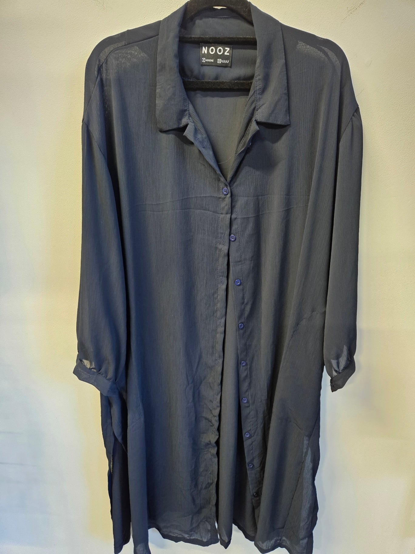 NOOZ COTTON BLEND DRESS NAVY SIZE L