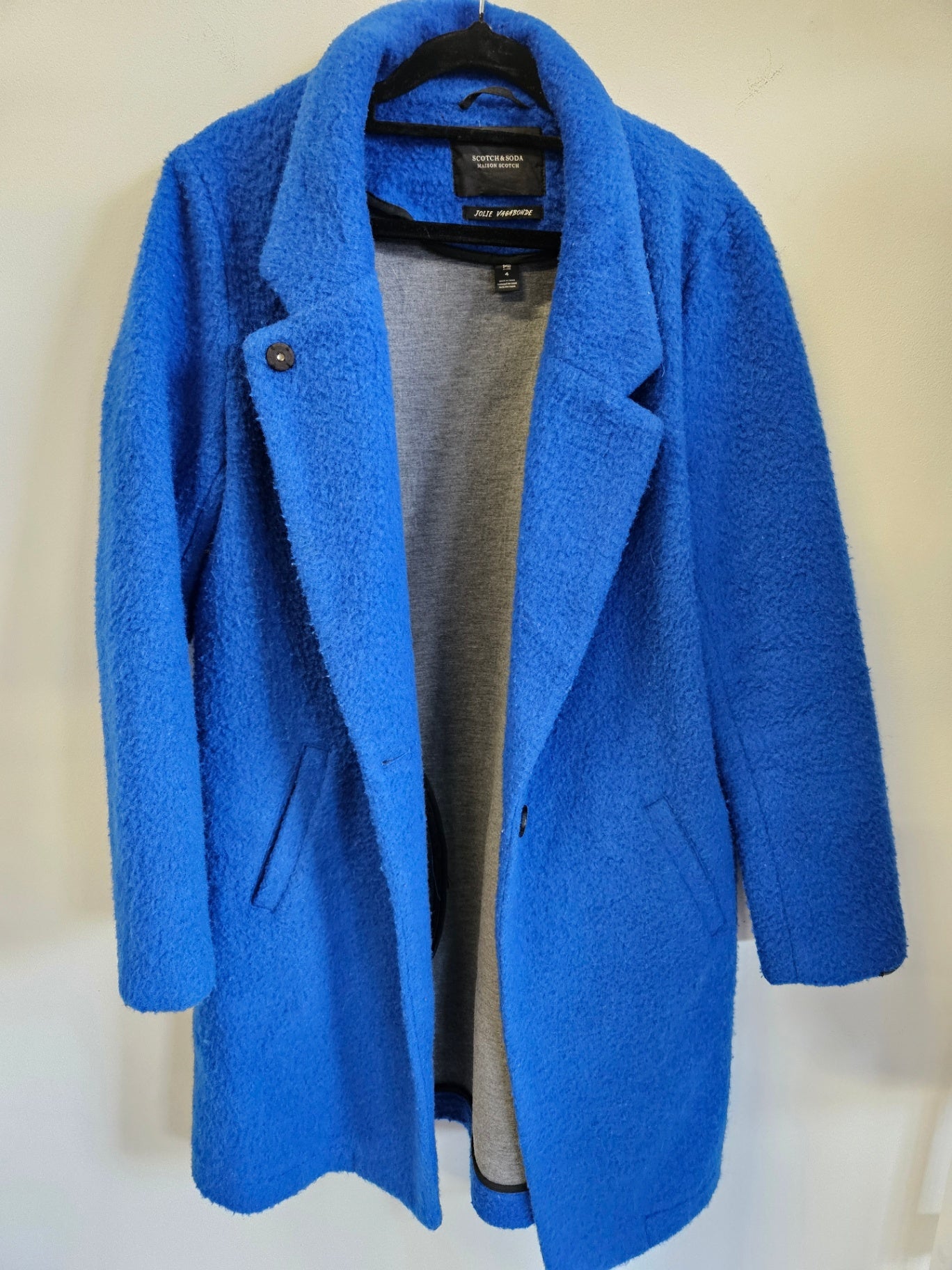 SCOTCH & SODA BOUCLE COAT ROYAL BLUE SIZE 12
