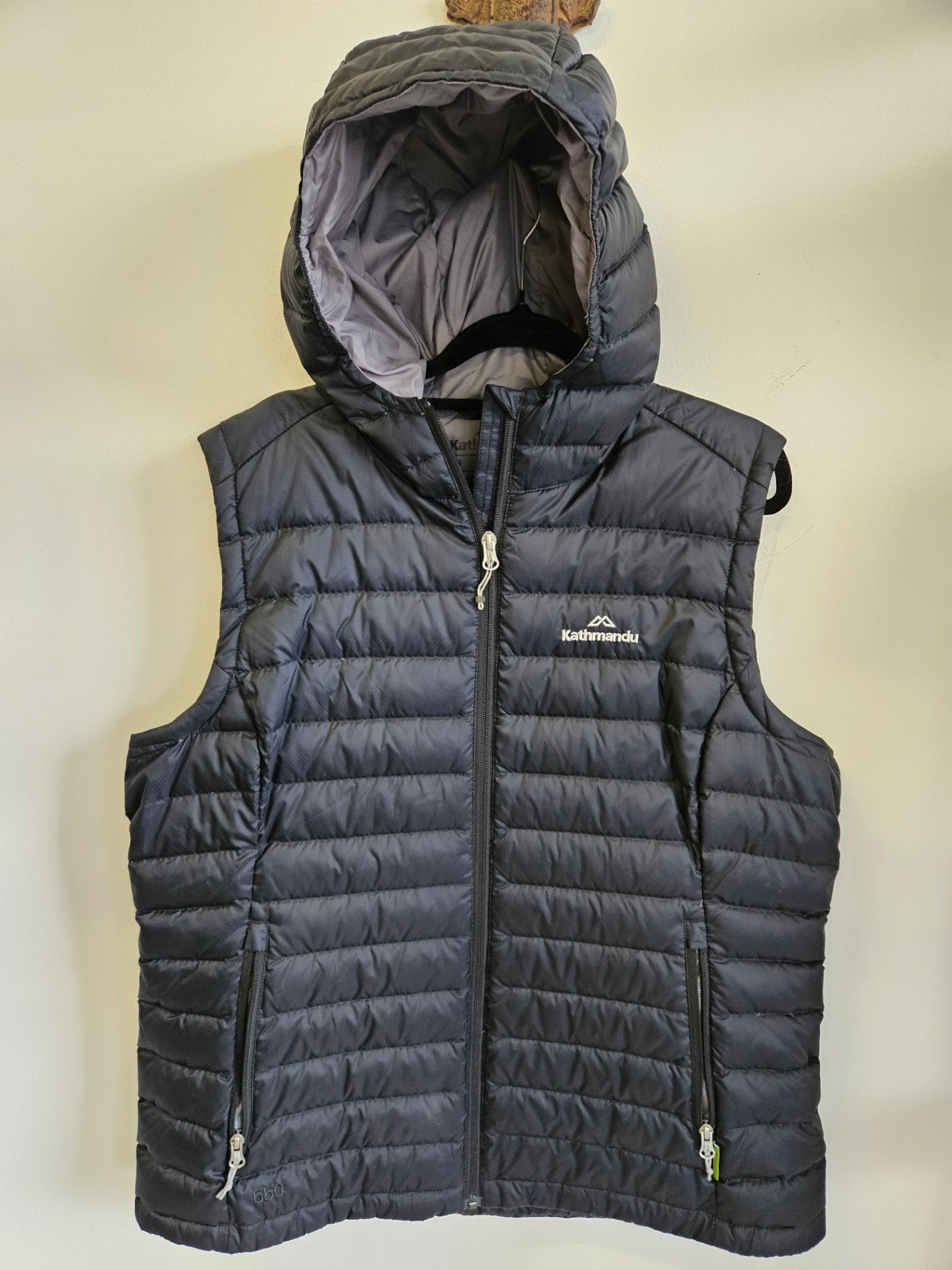 KATHMANDU WEATHERPROOF ACTIVE HOODED PUFFER VEST BLACK SIZE 18