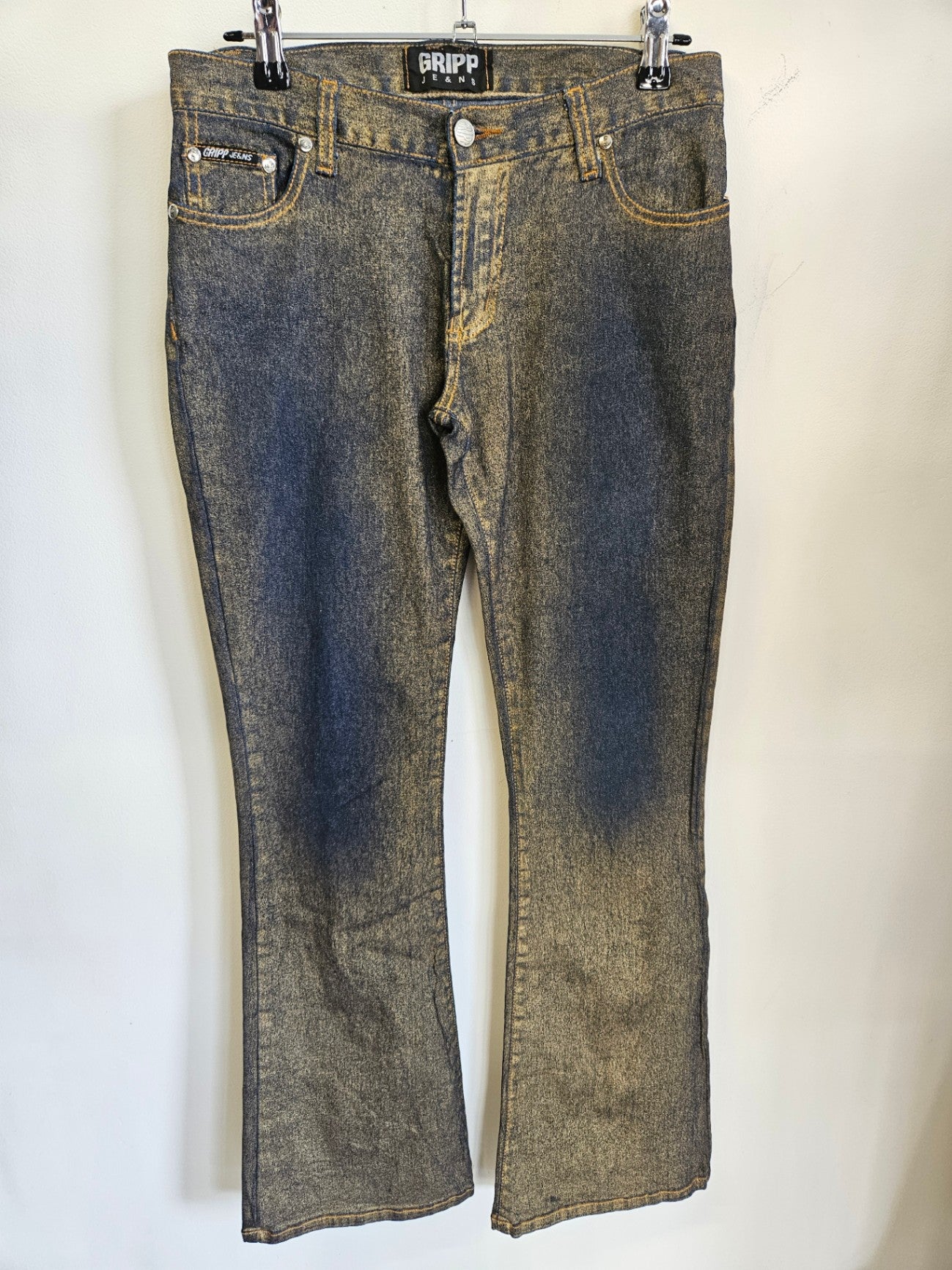 GRIPP COATED DENIM JEANS BLUE GOLD SIZE S