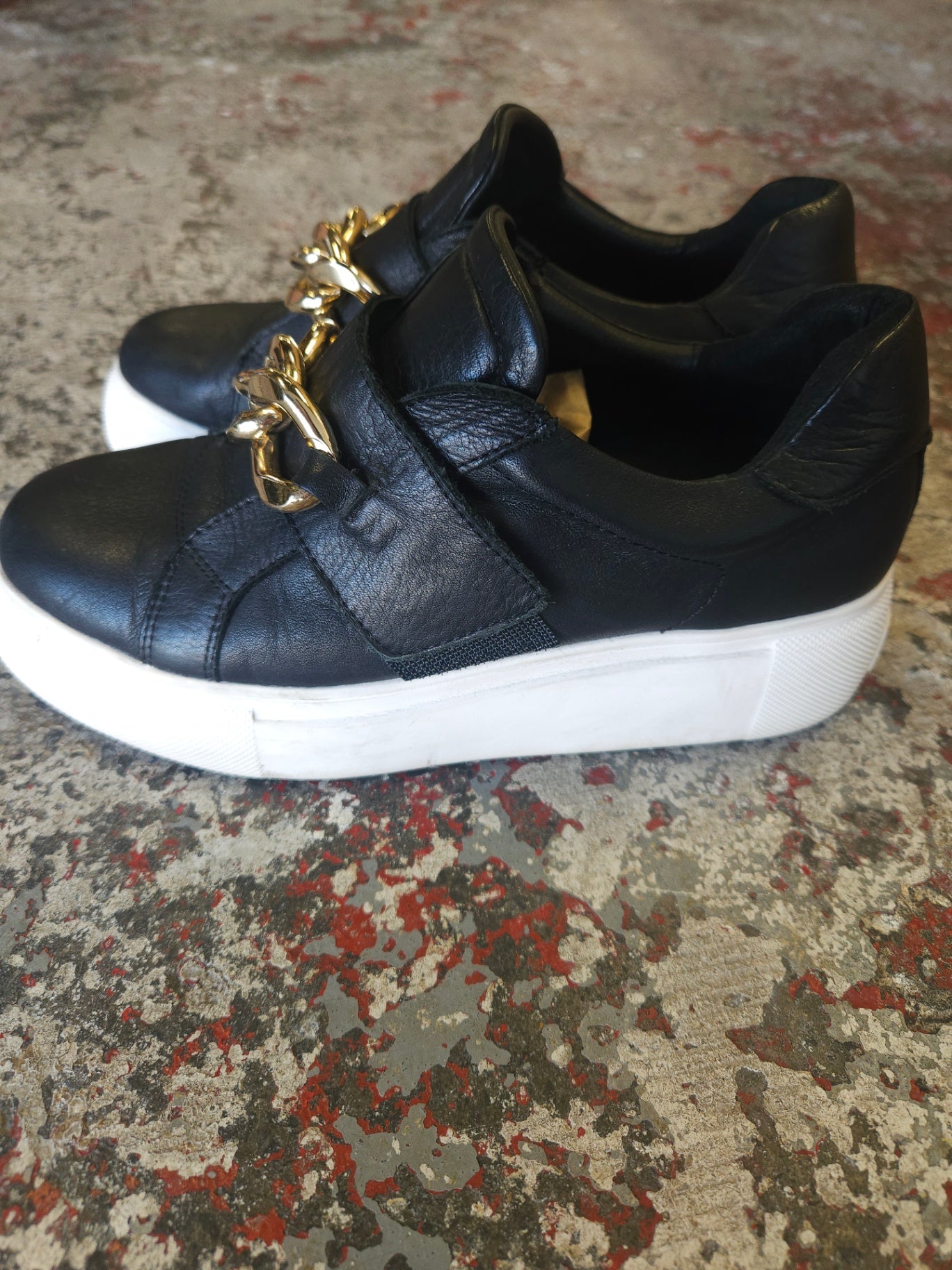 GELATO LEATHER SHOES BLACK SIZE 38