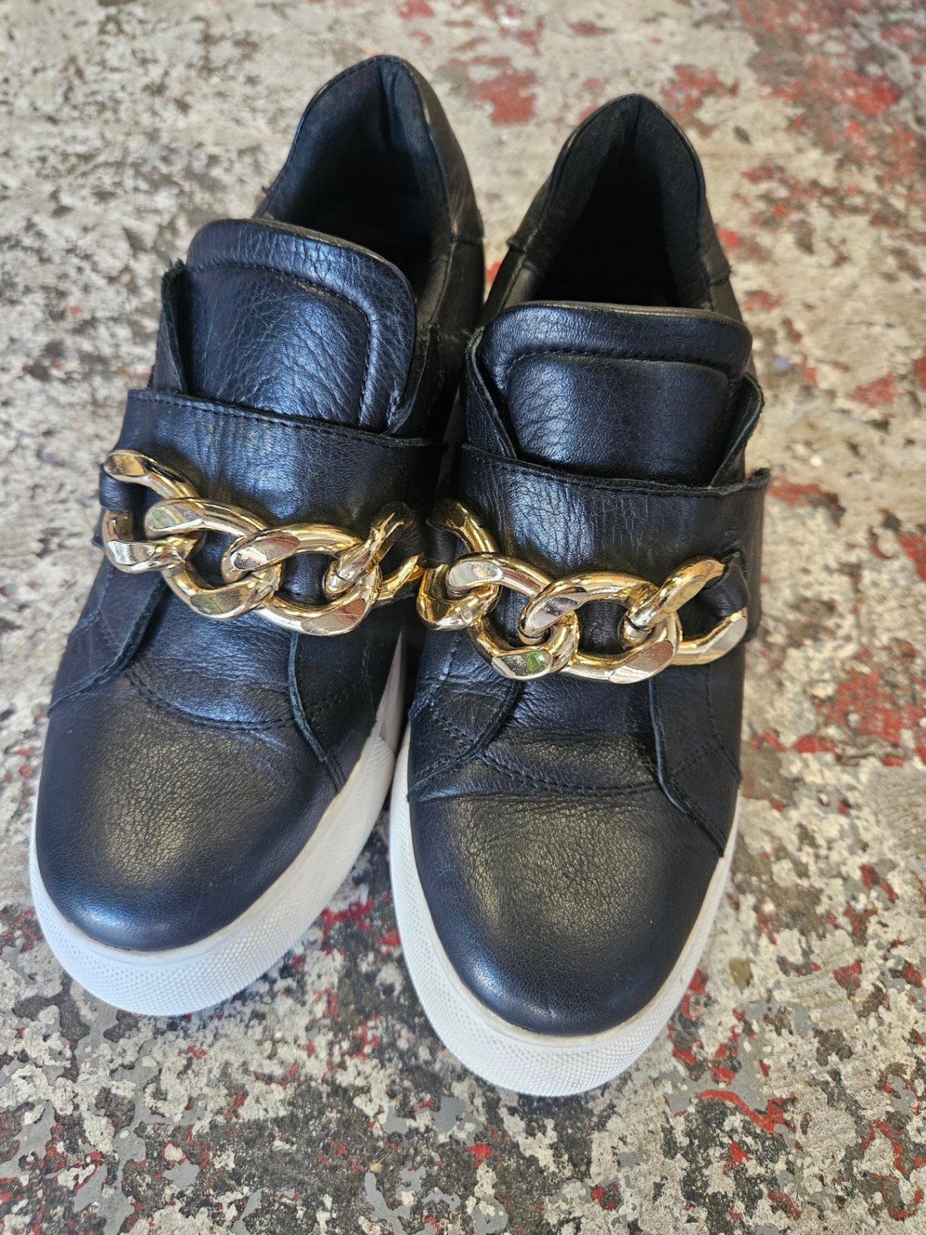 GELATO LEATHER SHOES BLACK SIZE 38