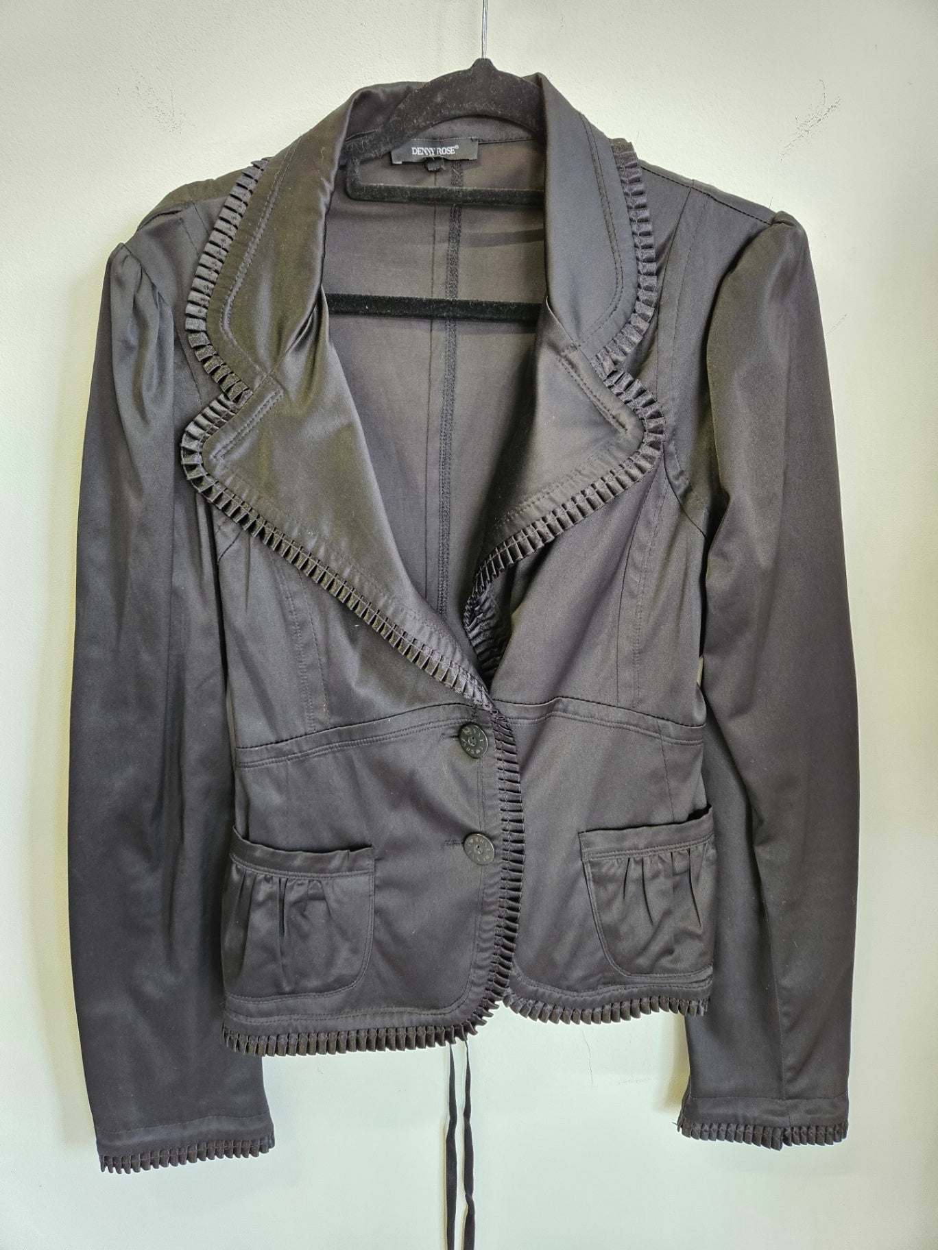 DENNY ROSE SATIN BLAZER BLACK SIZE L