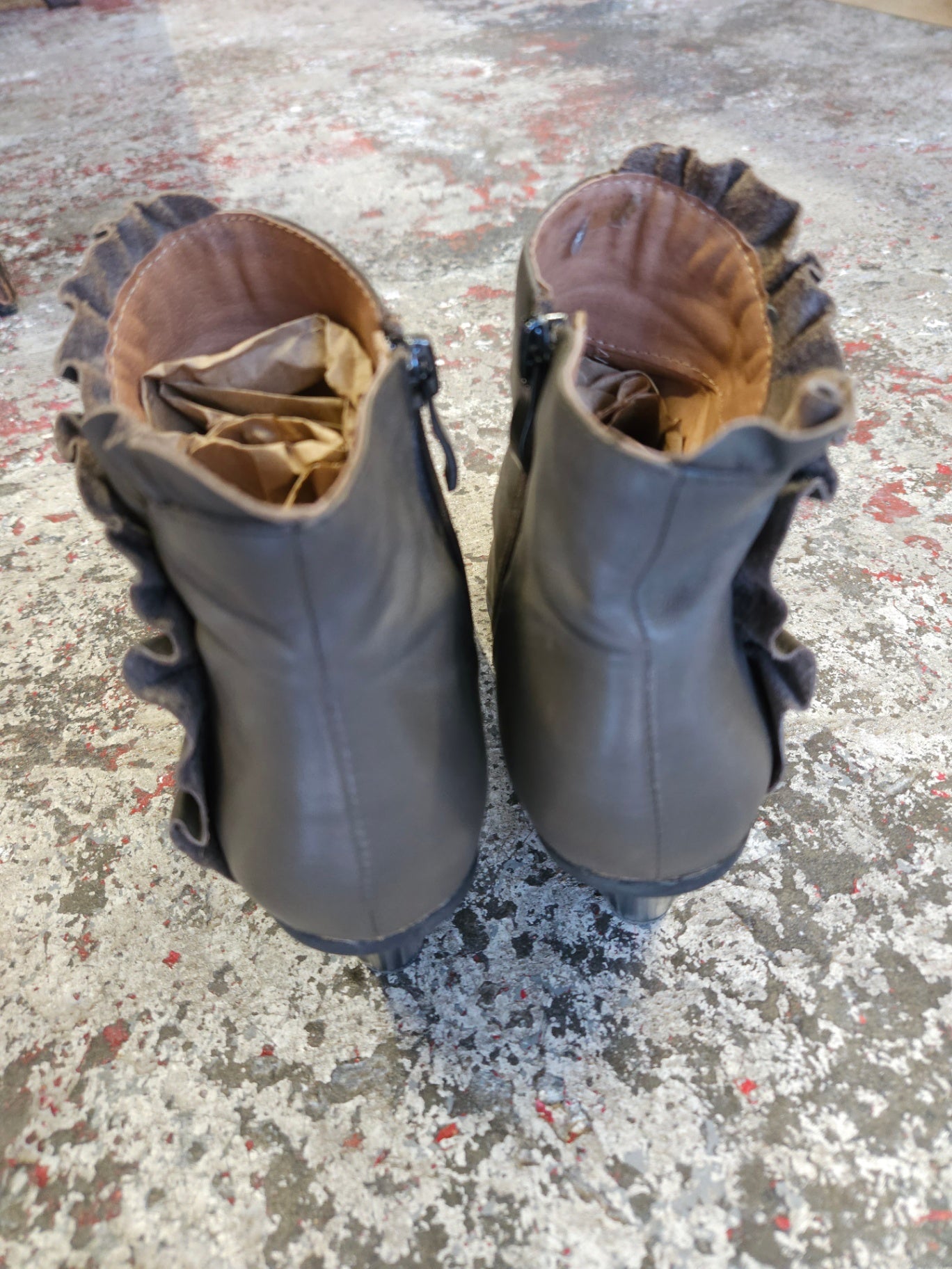 FOOTLOOSE LEATHER BOOTS KHAKI SIZE 40