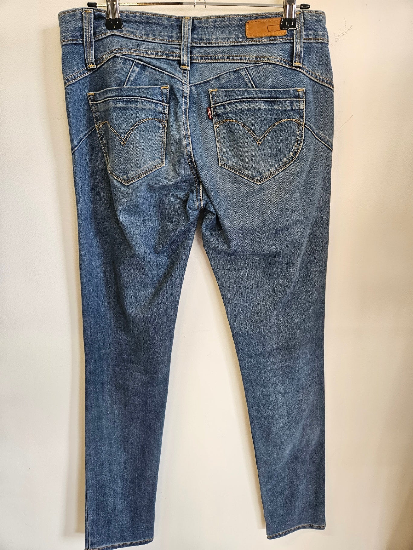 LEVI DEMI CURVE DENIM LOW RISE SKINNY JEANS MID BLUE SIZE 28