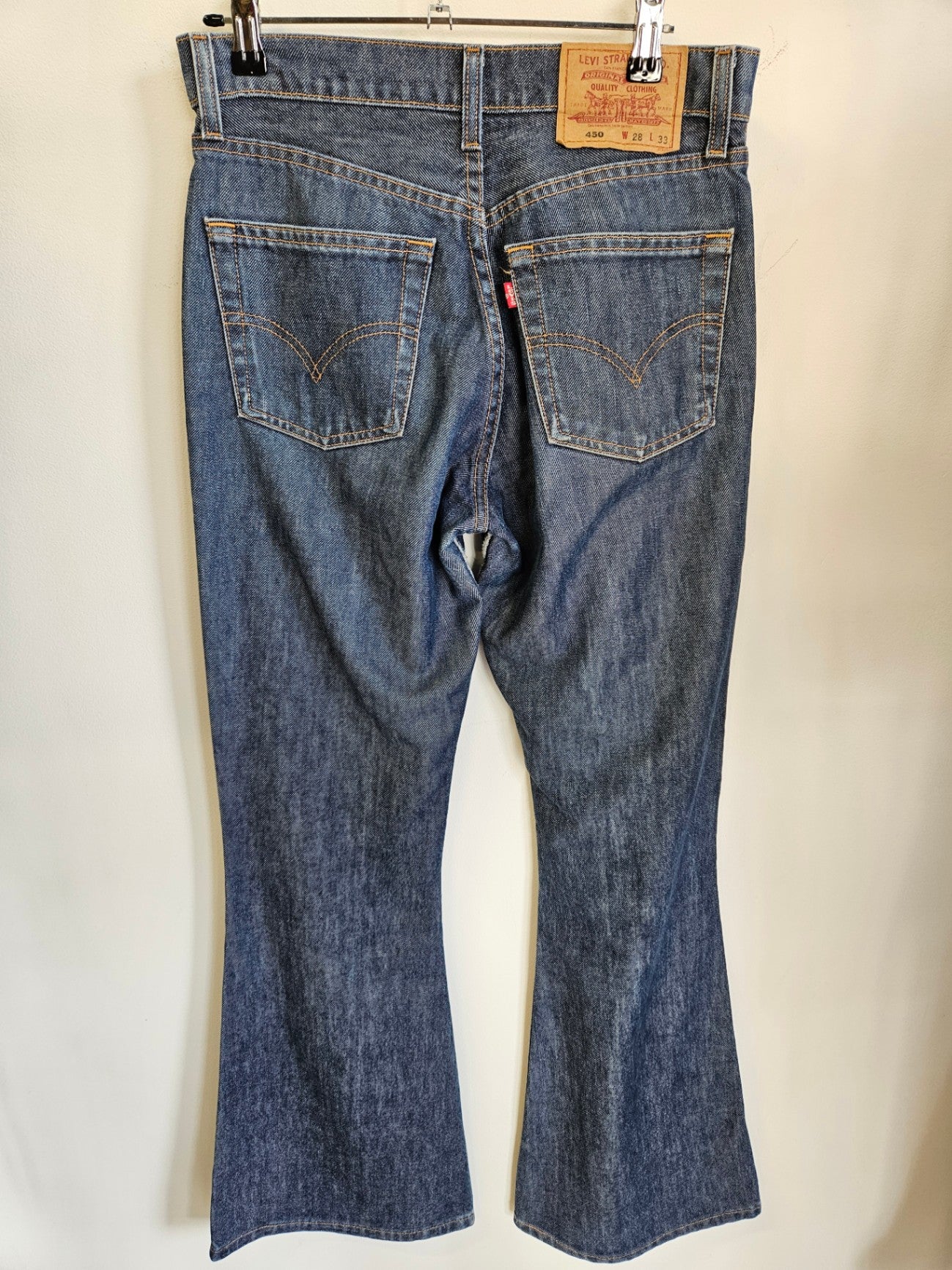 LEVIS 450 DENIM MID RISE BOOTCUTJEANS GREY BLUE SIZE 28/33