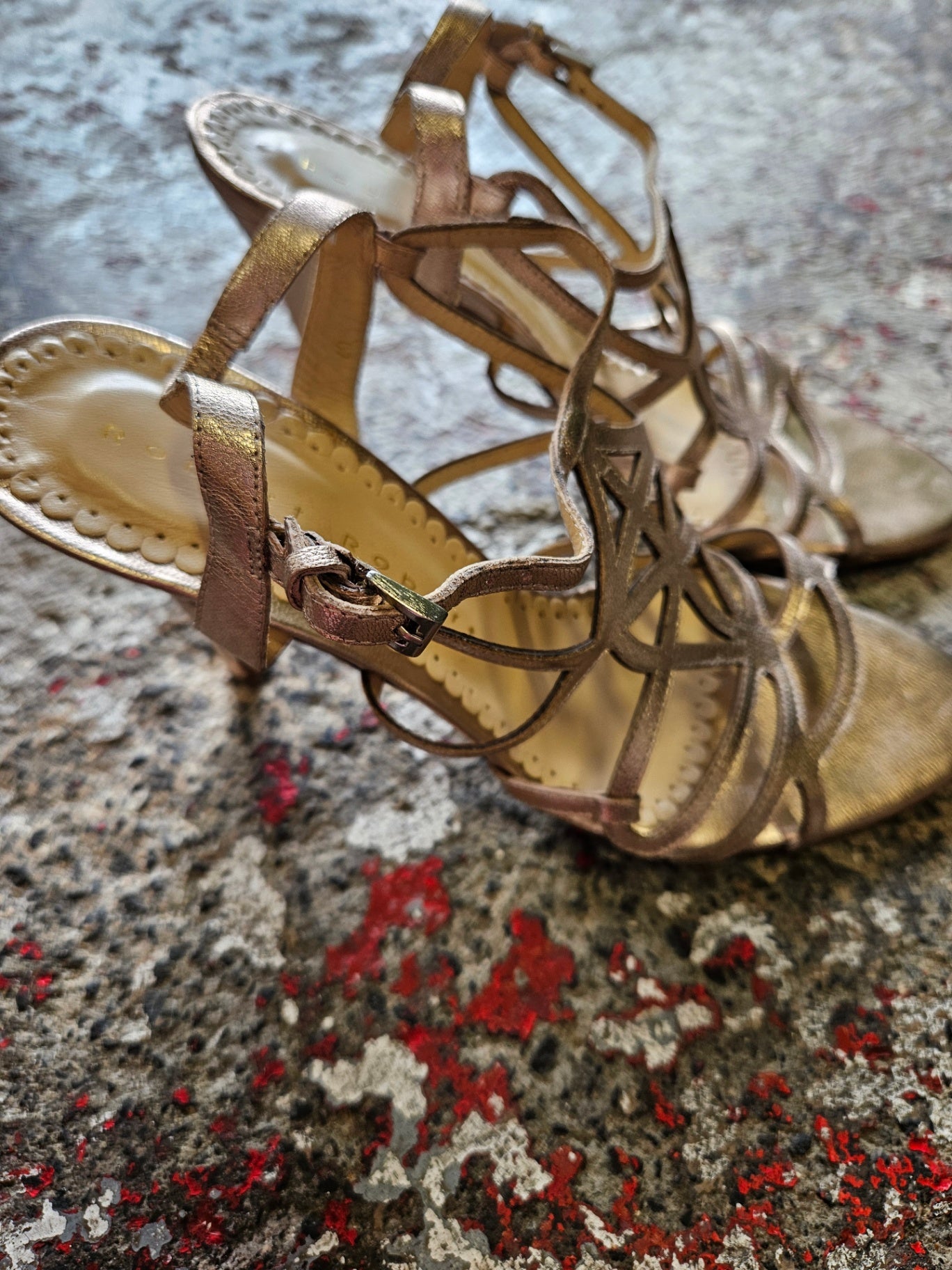 ROBERT ROBERT LEATHER HIGH HEEL SHOES ROSE GOLD SIZE 40