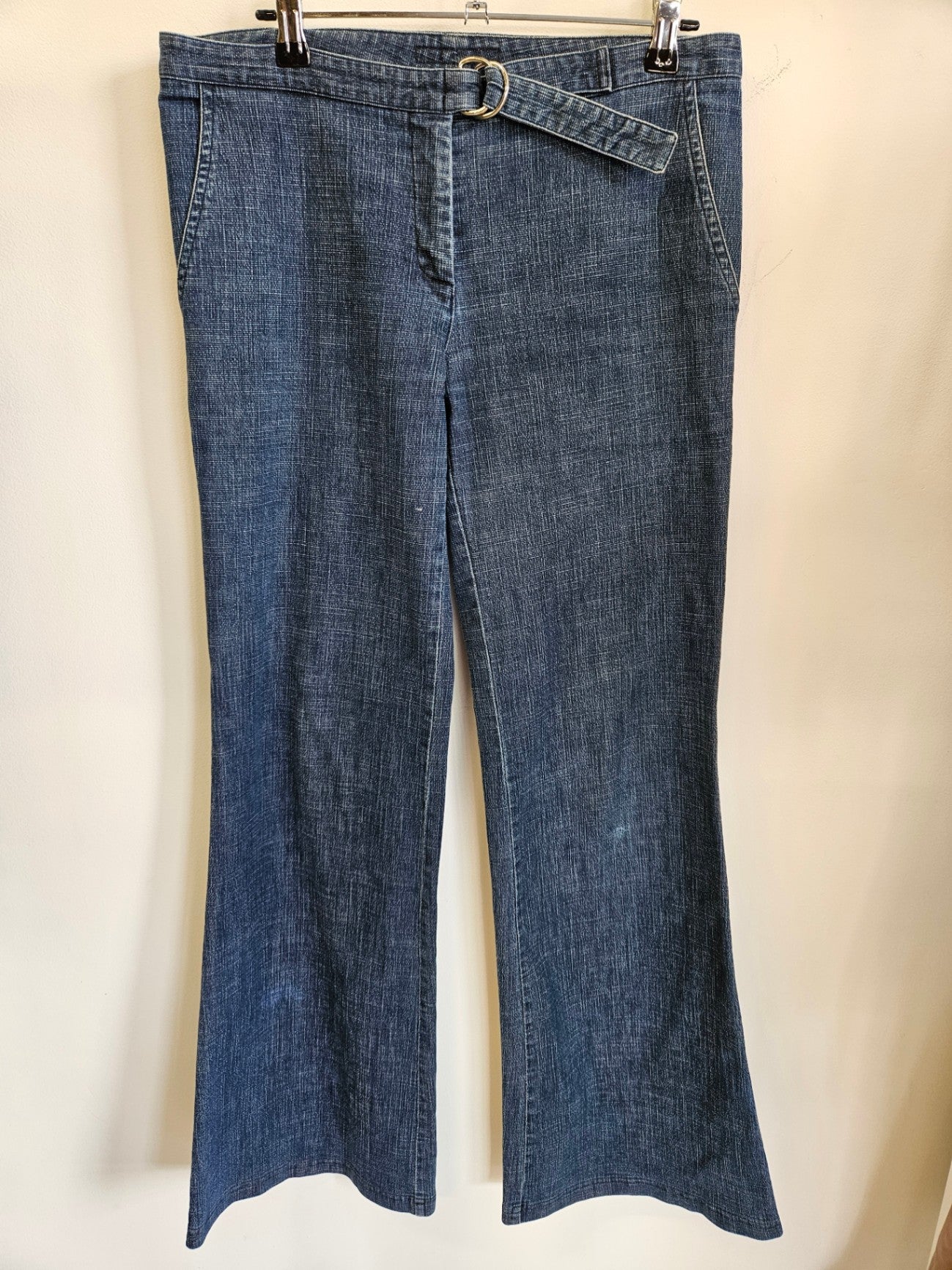 VINATAGE SISSY DENIM LOW WAIST WIDE LEG JEANS DARK BLUE SIZE 10