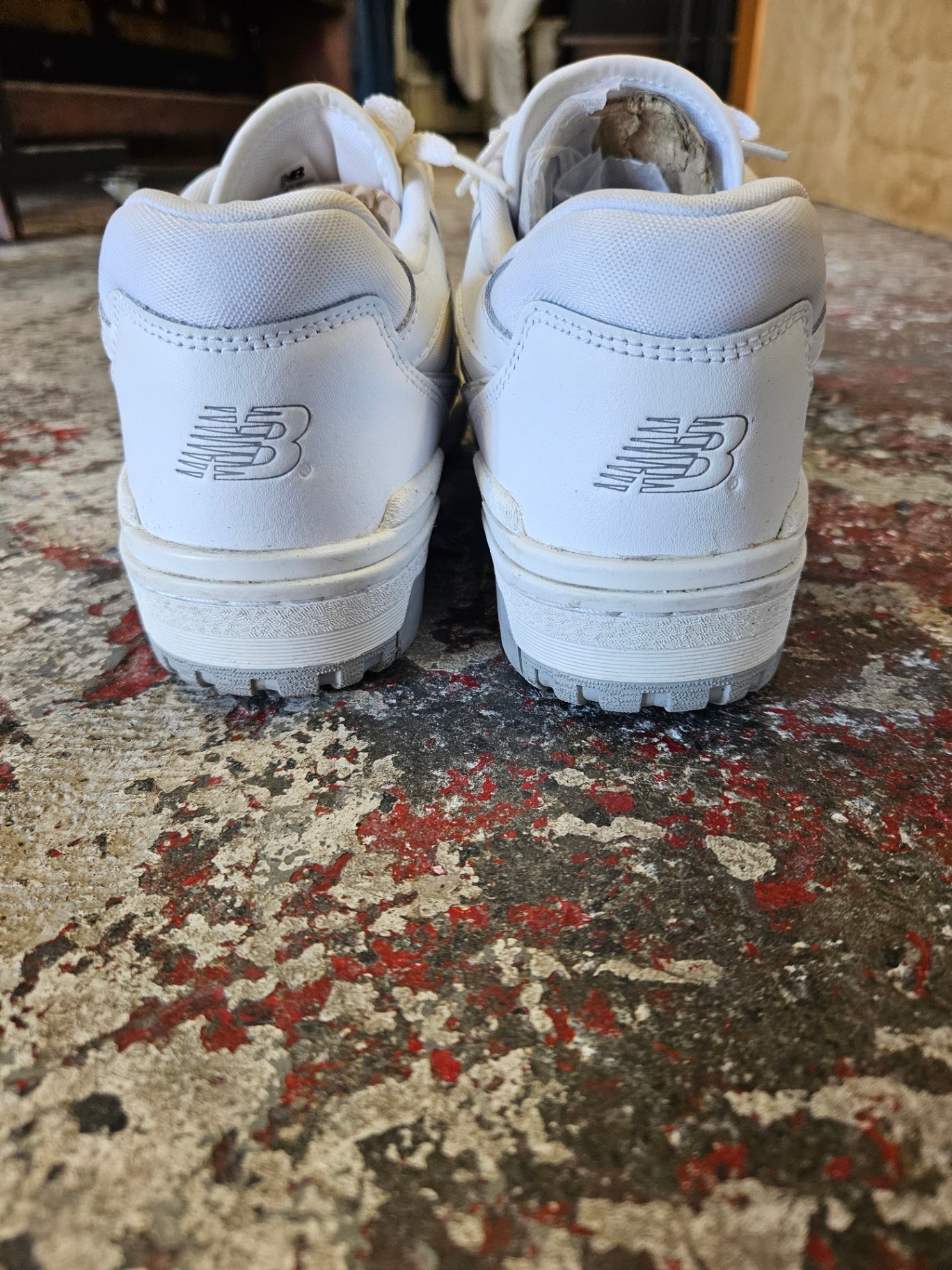 NEW BALANCE 550 LEATHER SNEAKERS WHITE GREY SIZE 8US