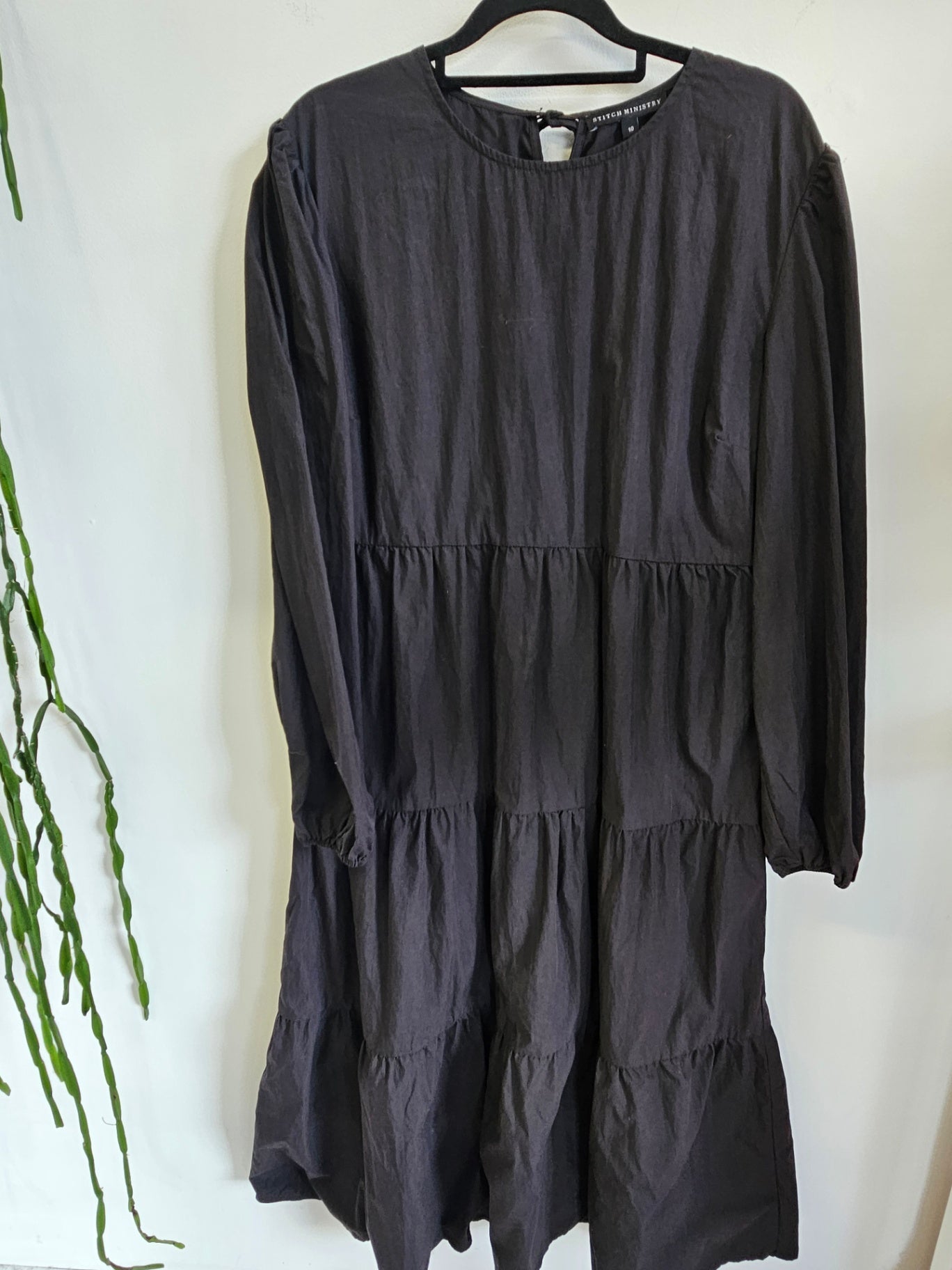 STITCH MINISTRY COTTON DRESS BLACK SIZE 10