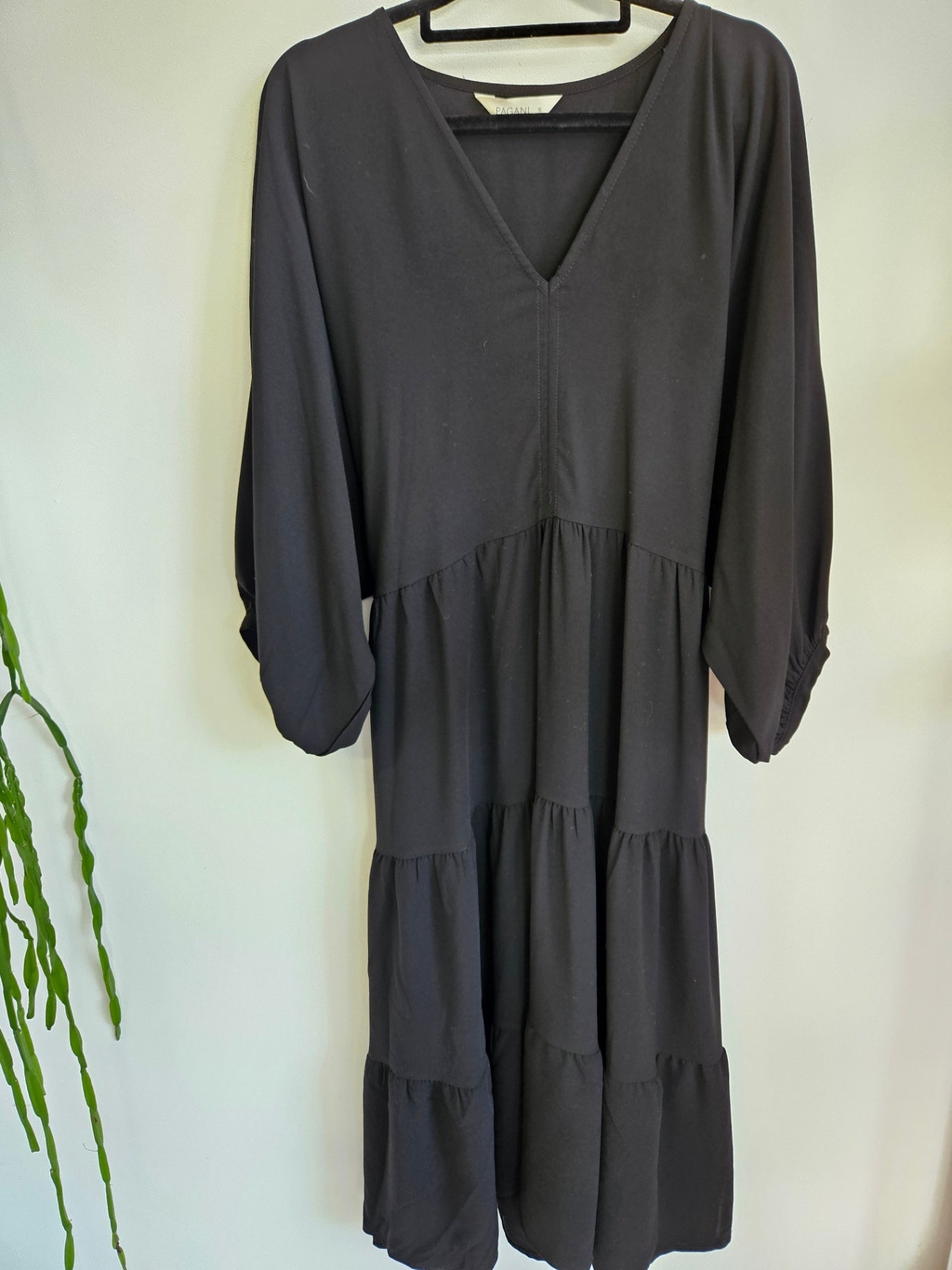 PAGANI LONG SLEEVE MAXI DRESS BLACK SIZE 16