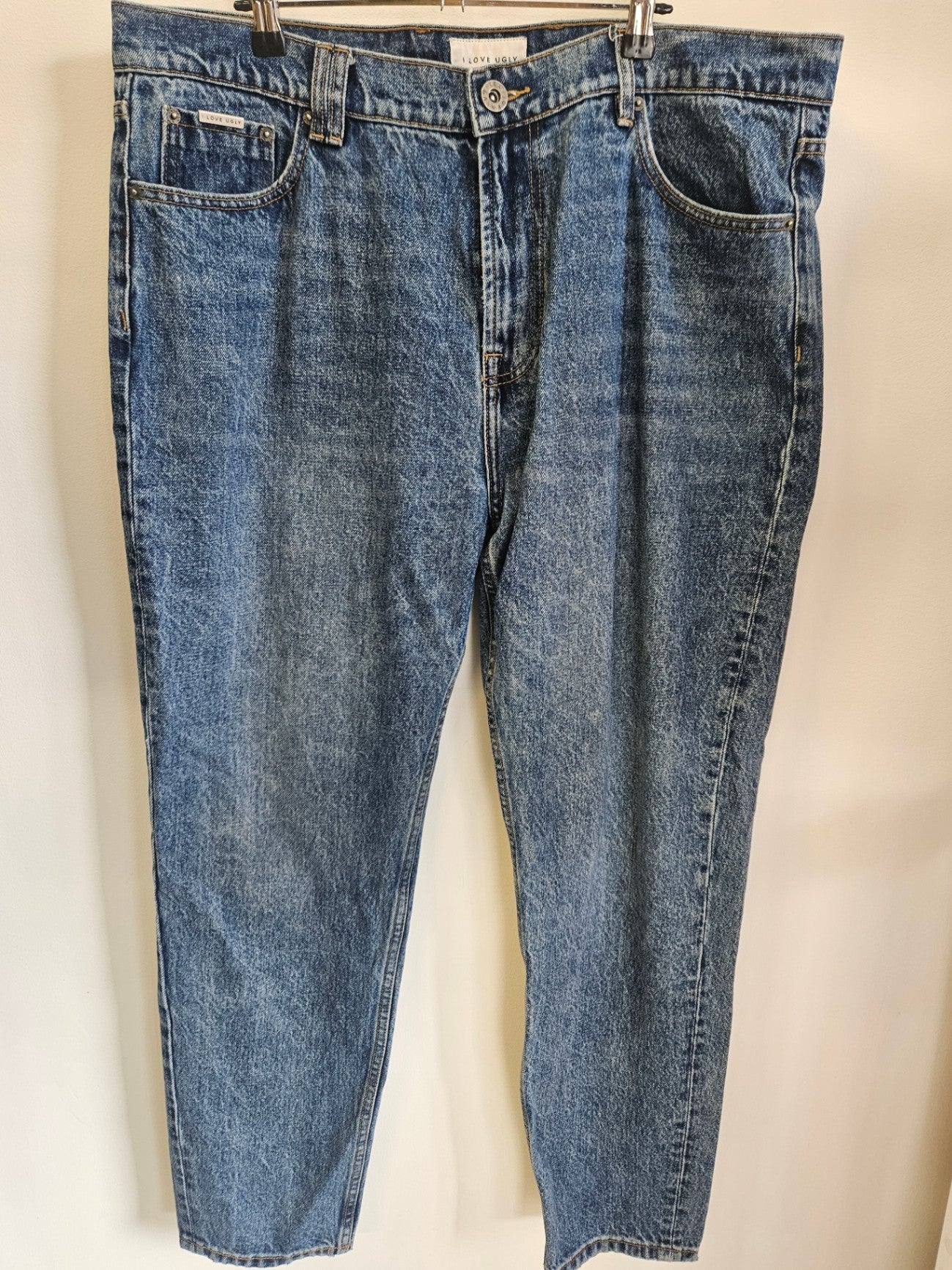 I LOVE UGLY DENIM JEANS MID BLUE SIZE XL