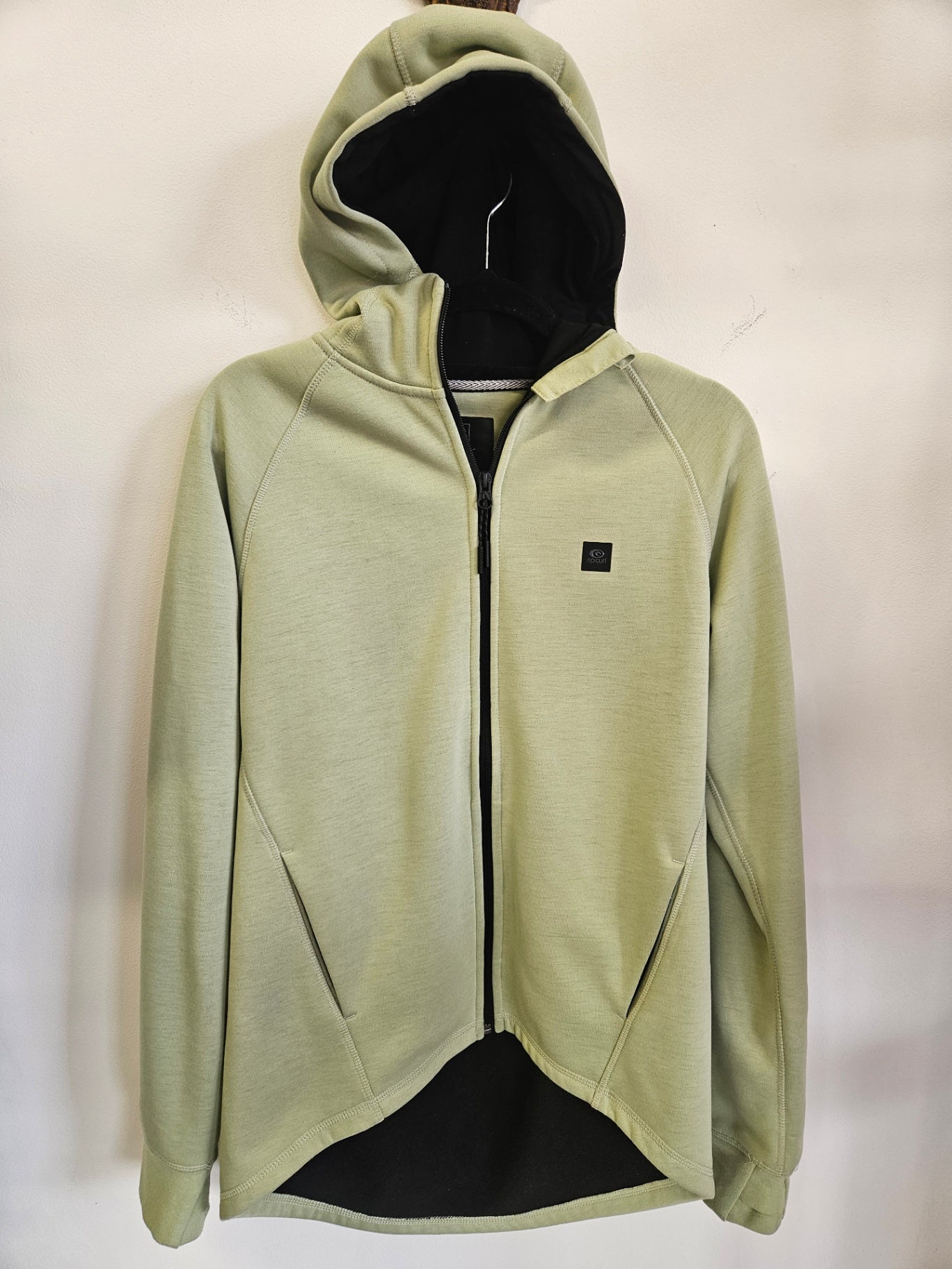 RIPCURL THERMAL FLEECE LINED HOODED ZIP UP JACKET SAGE SIZE S