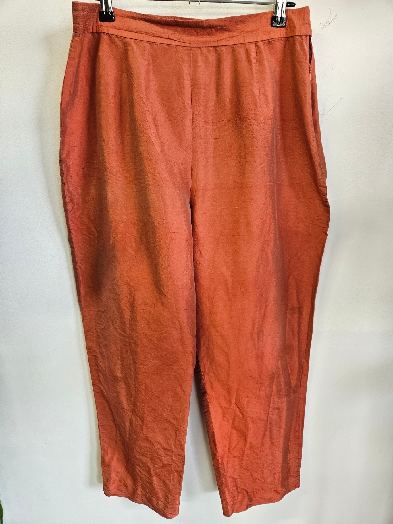 RENA ROWAN SILK PANTS RUST SIZE 12