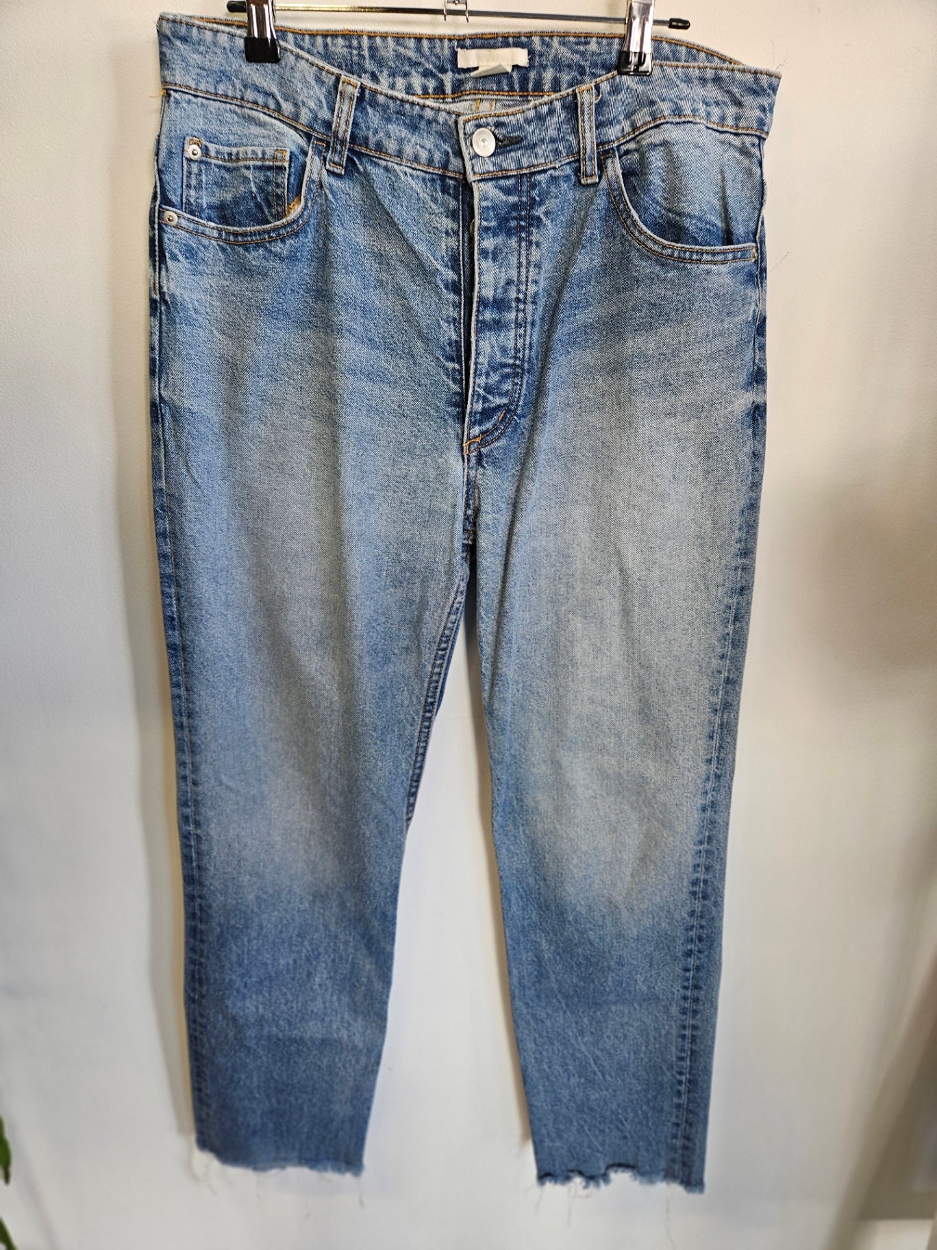 H&M DENIM BOYFIREND JEANS MID BLUE SIZE 12