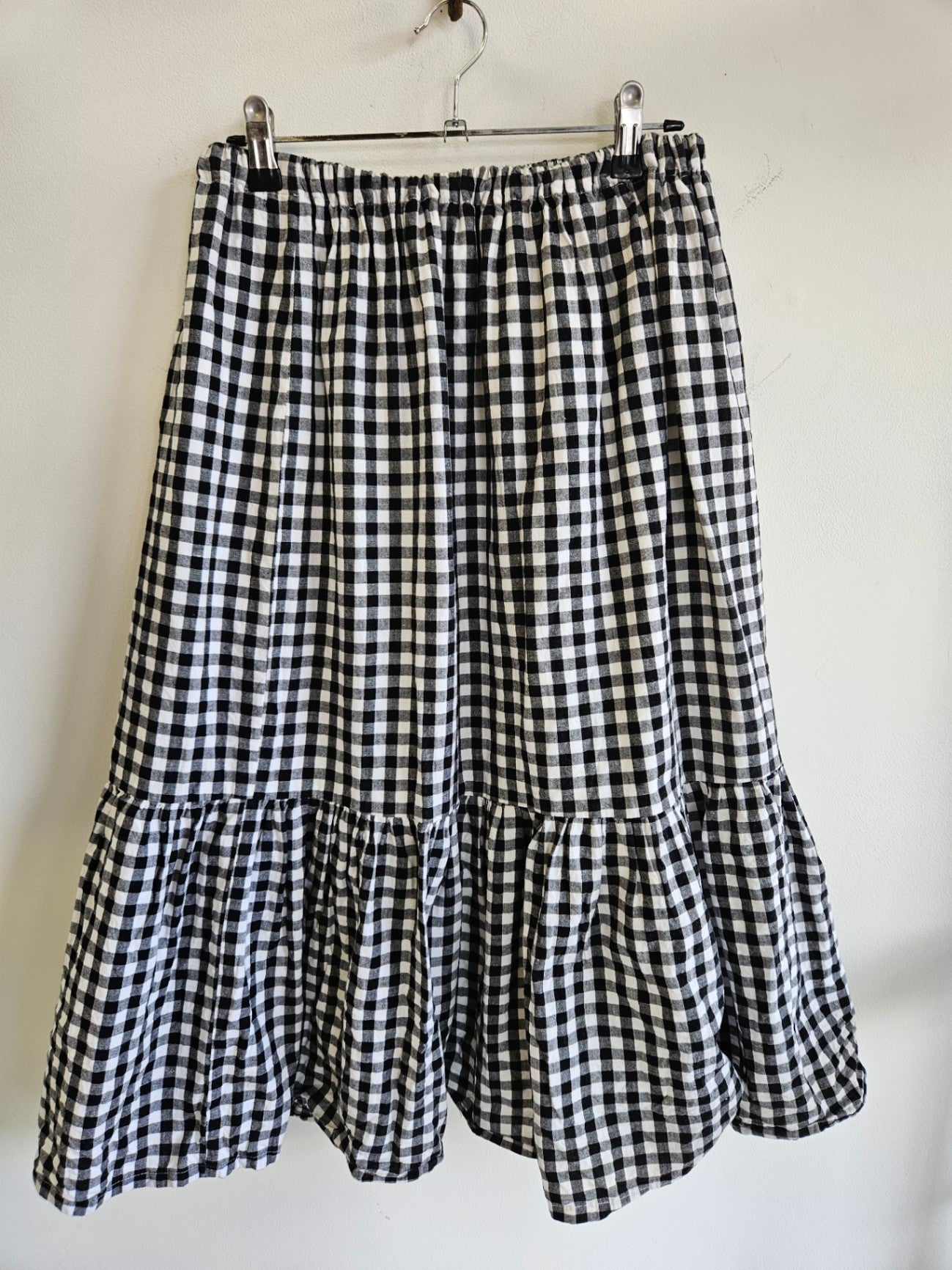 PAIGE BY PHOTOS COTTON SKIRT BLACK GINGHAM SIZE S