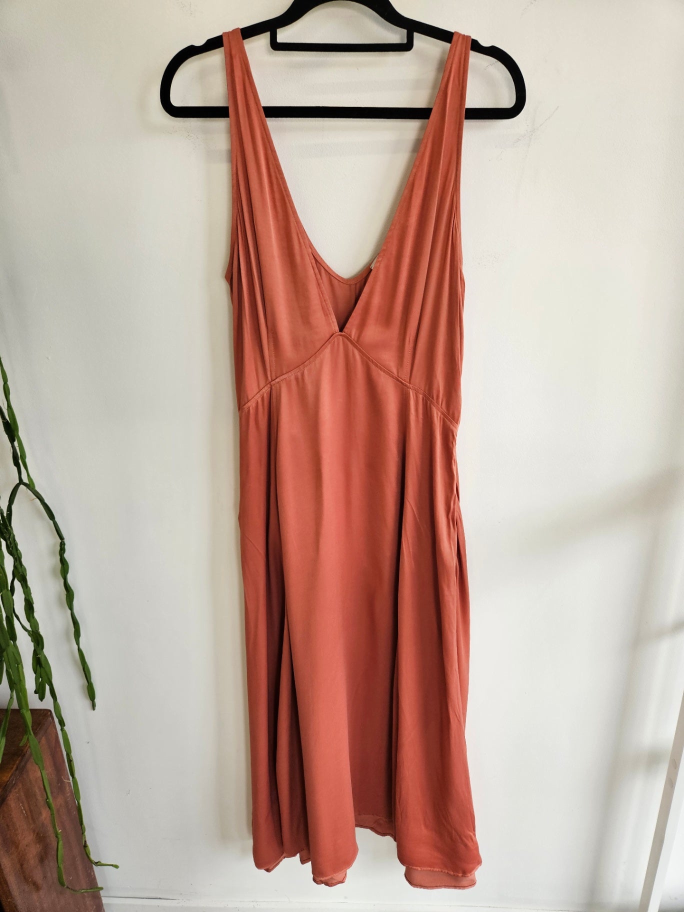 ZARA VISCOSE DRESS CORAL SIZE S