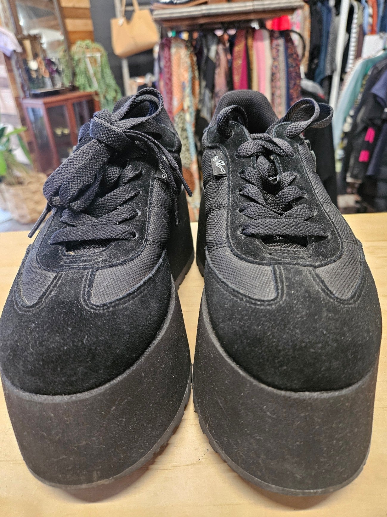 MARC JACOBS SUEDE PLATFORM SHOES BLACK SIZE 9