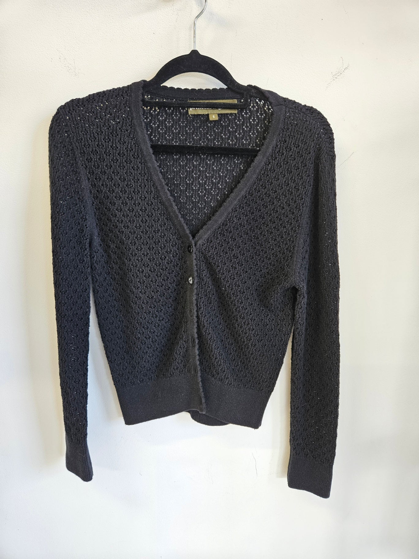PRINCESS HIGHWAY COTTON KNIT CARDIGAN BLACK SIZE 8