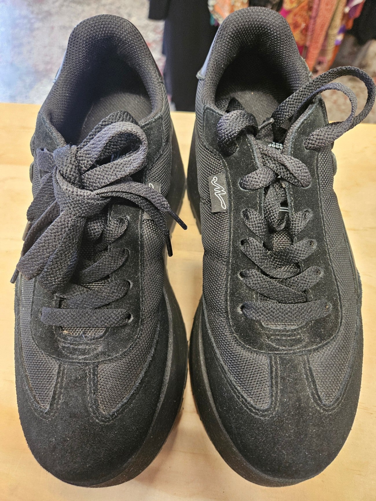 MARC JACOBS SUEDE PLATFORM SHOES BLACK SIZE 9
