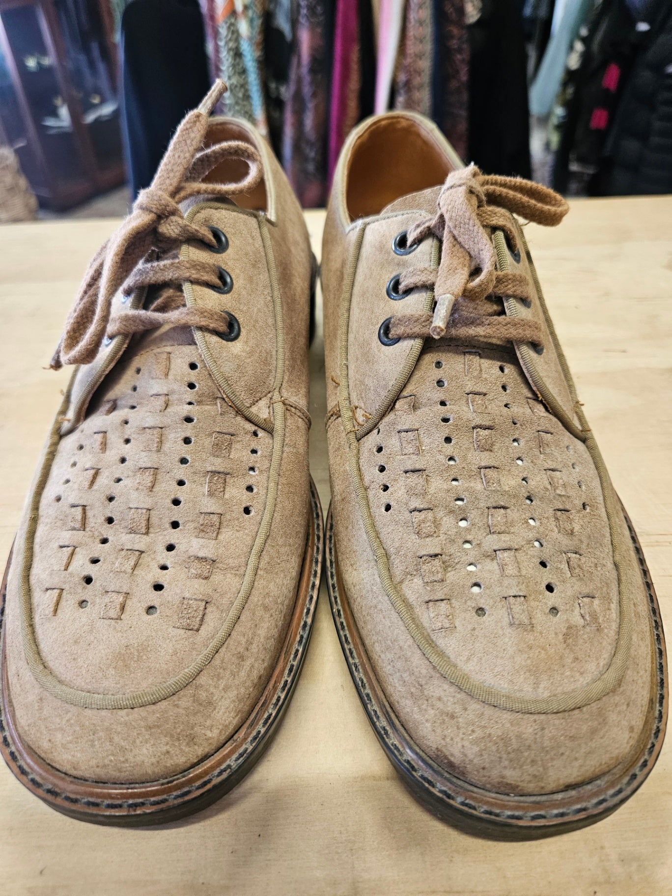 MADE IN NZ LEATHER LOAFER FLAT BEIGE SIZE 7.5