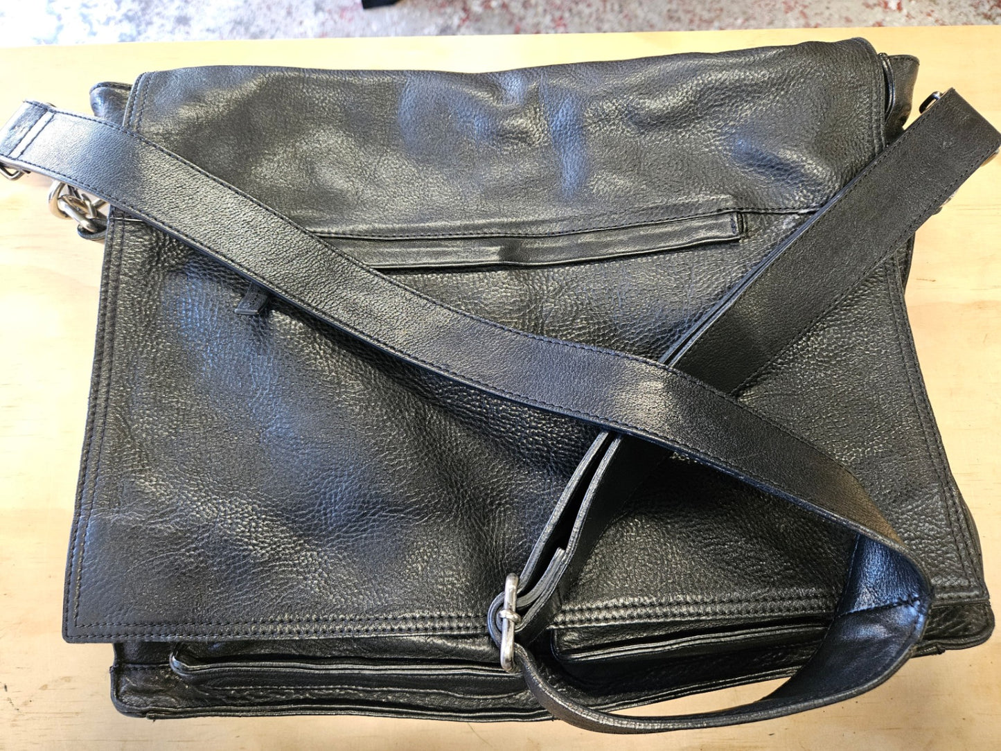 LEATHER LAPTOP BAG BLACK SIZE