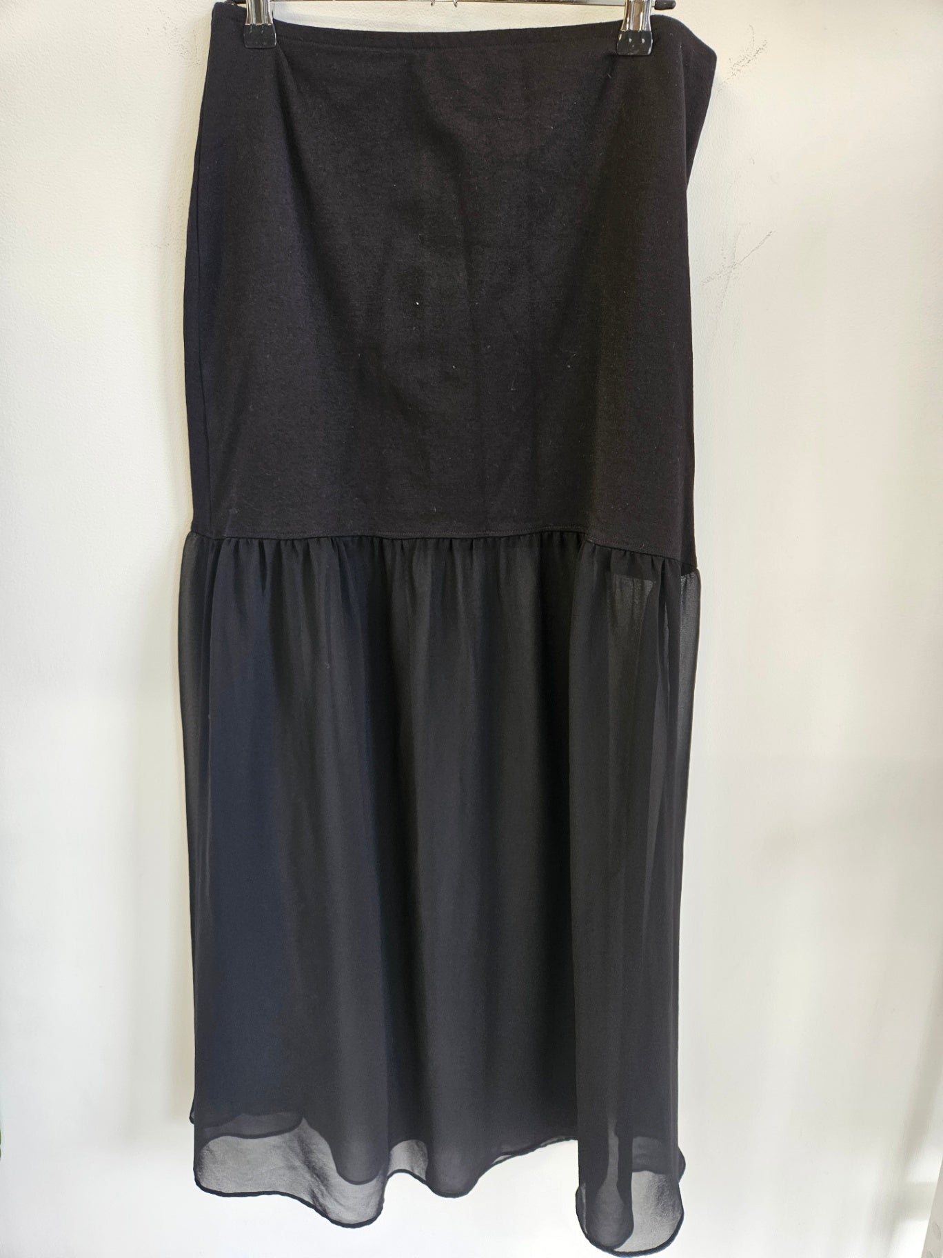 BACKSTAGE SHEER MAXI SKIRT BLACK SIZE L