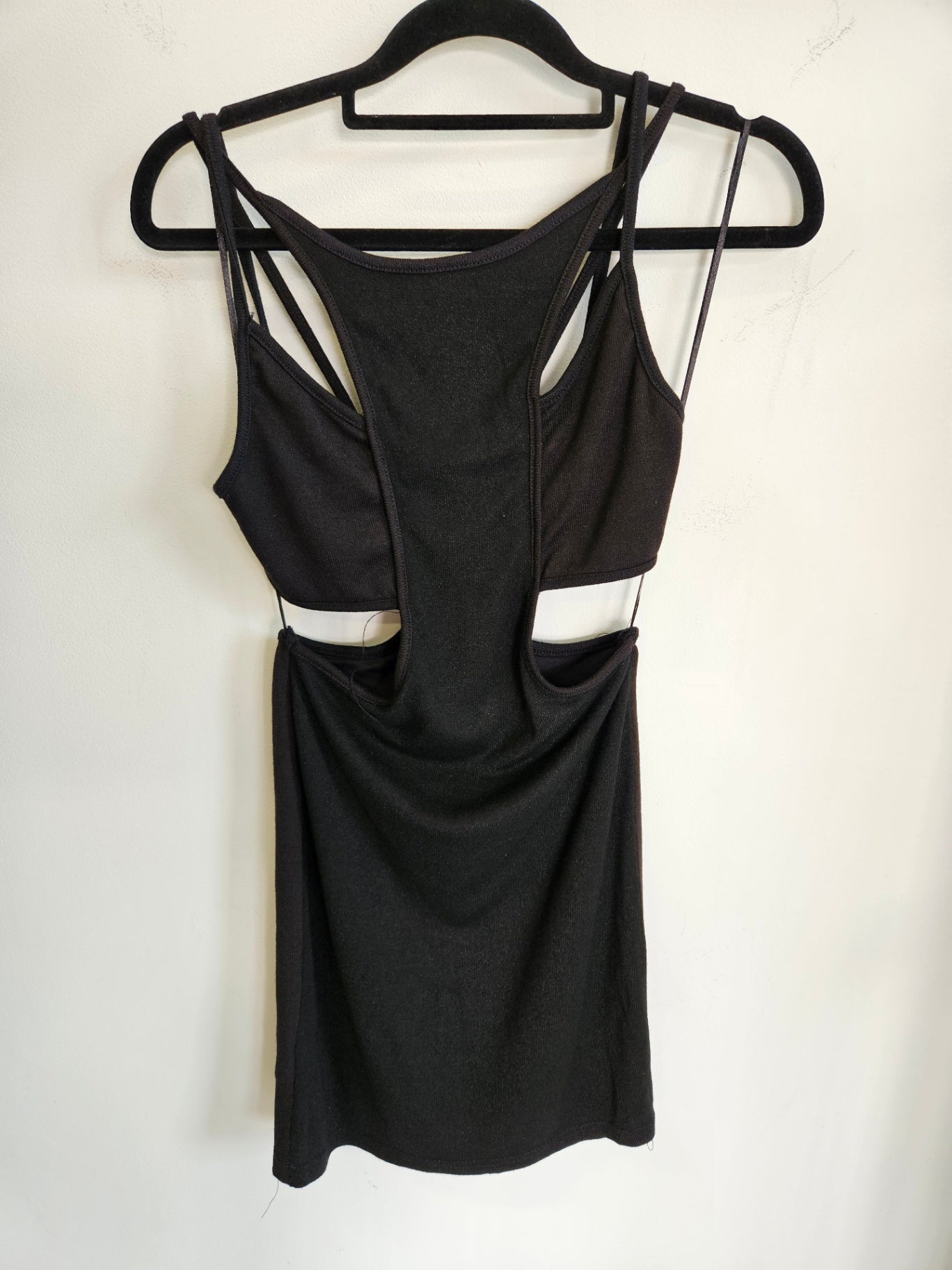 PRINCESS POLLY COTTON CUT OUT DRESS BLACK SIZE XS/S