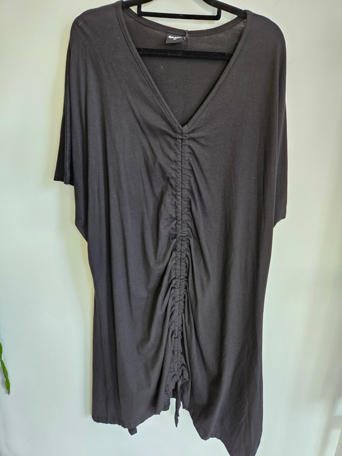 GAARD COTTON SHORT SLEEVE OVERSIZE DRESS BLACK SIZE XL